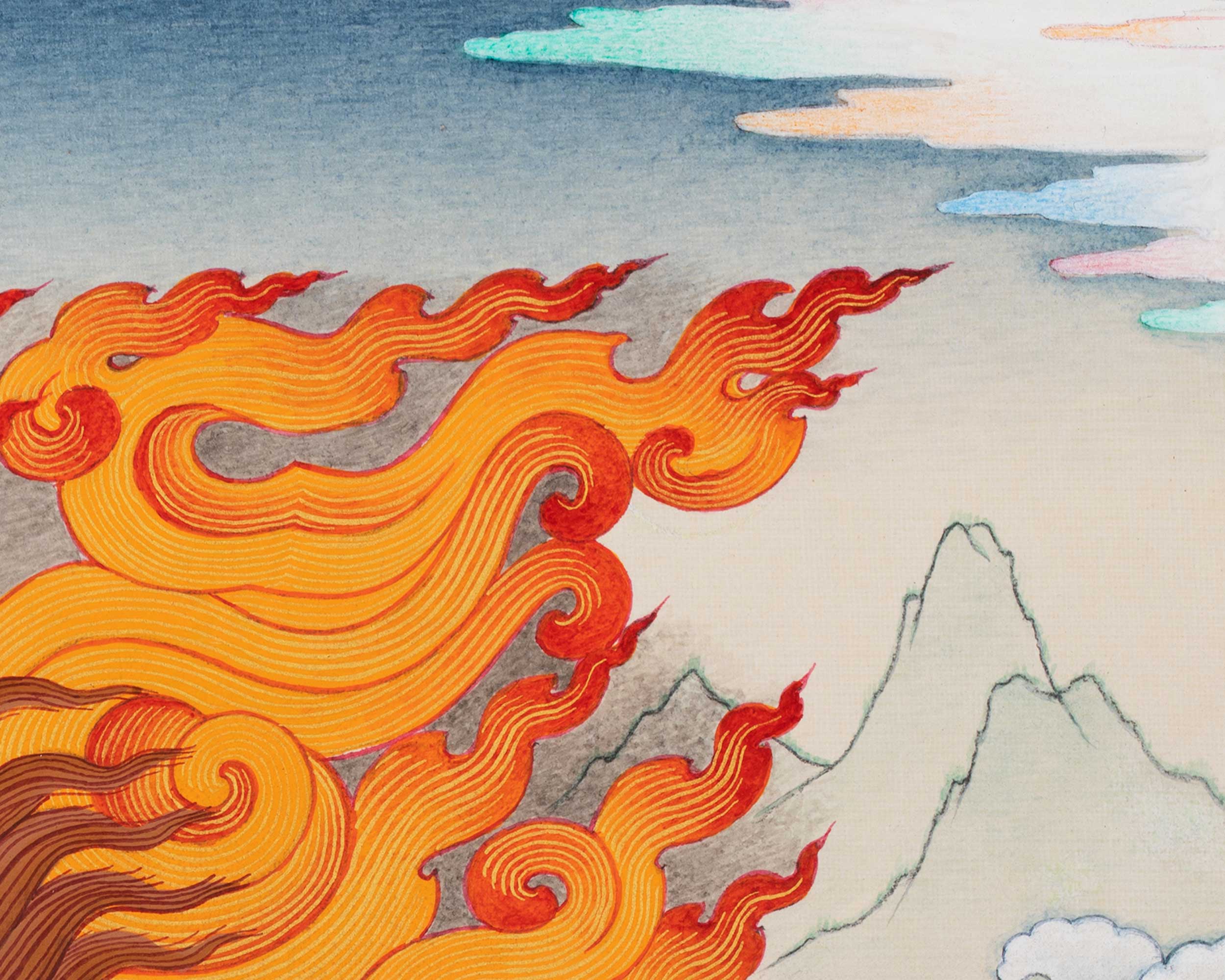 Buddhist Deity Vajrapani Thangka | Vajrayana Wall Decor