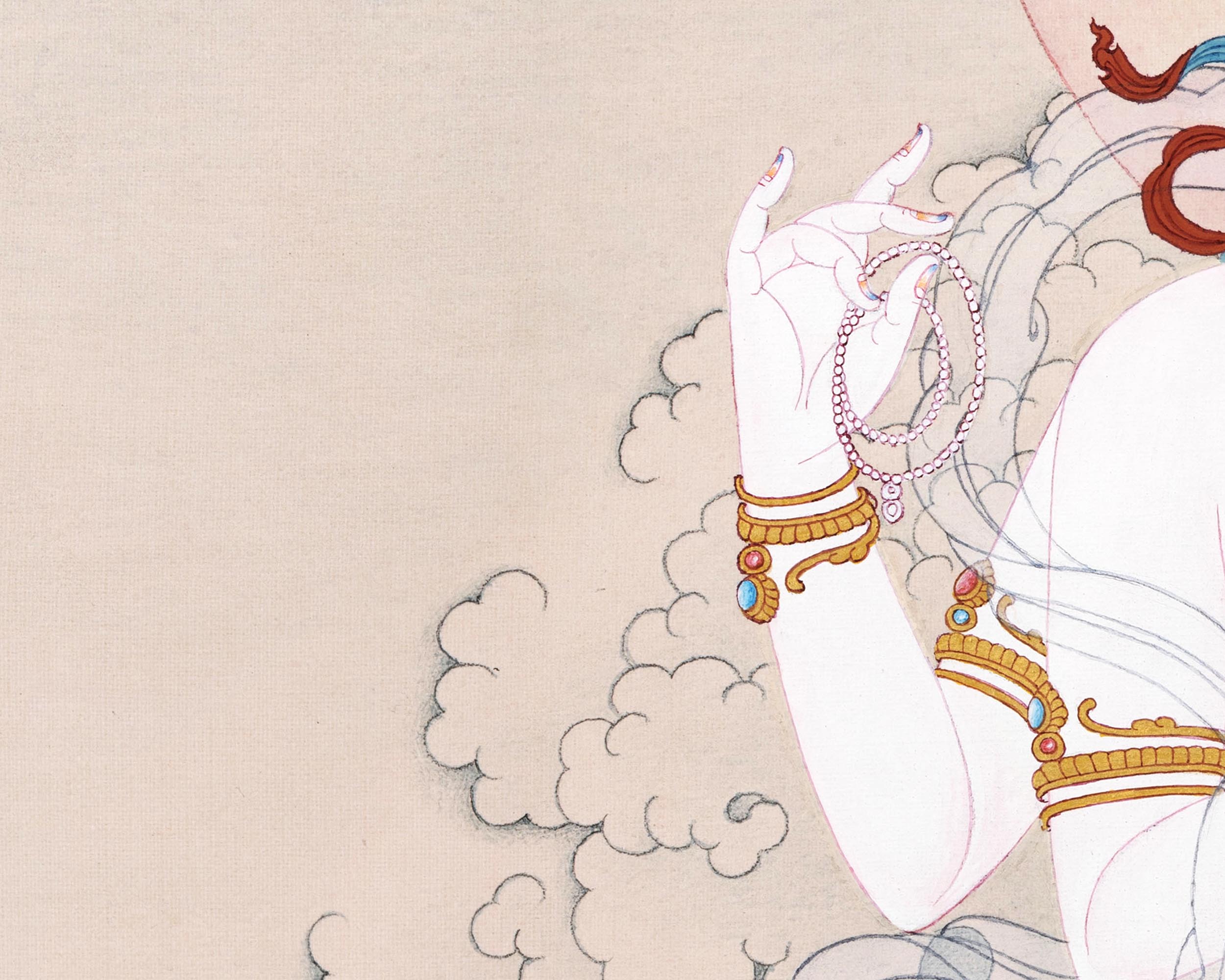 Traditional Chenrezig Thangka | Tibetan Bodhisattva Art
