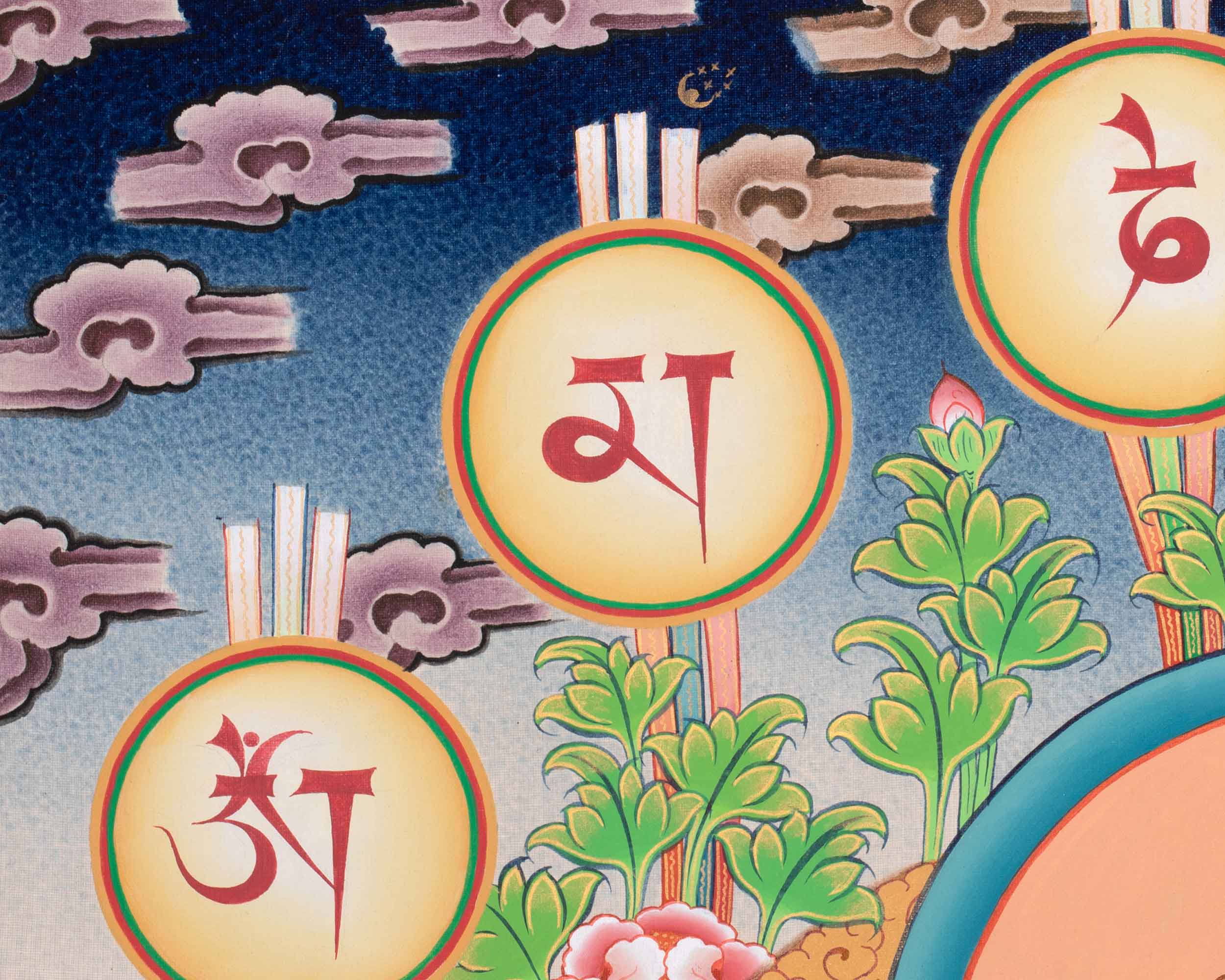 Handpainted Goddess Green Tara Thangka | Compassionate Deity