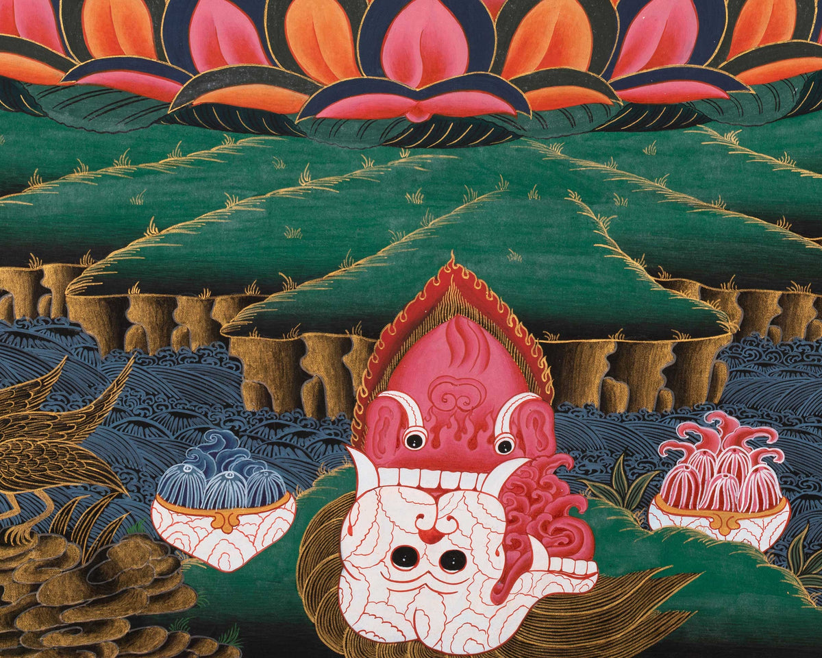6 Armed Dharmapala Mahakala |  Spiritual Art for Altar space