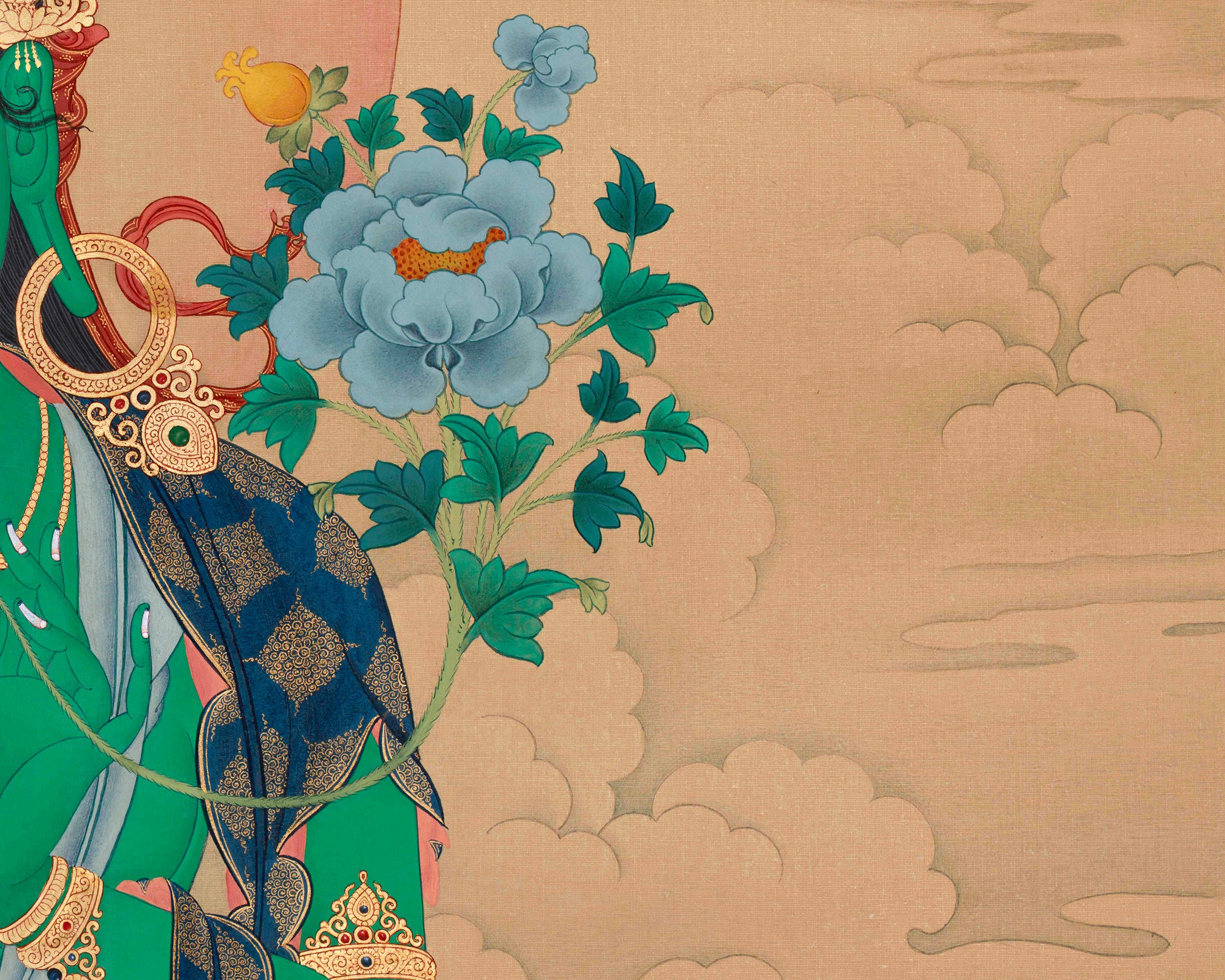 Stunning Buddhist Goddess of Compassion, Green Tara | Healing and Protection