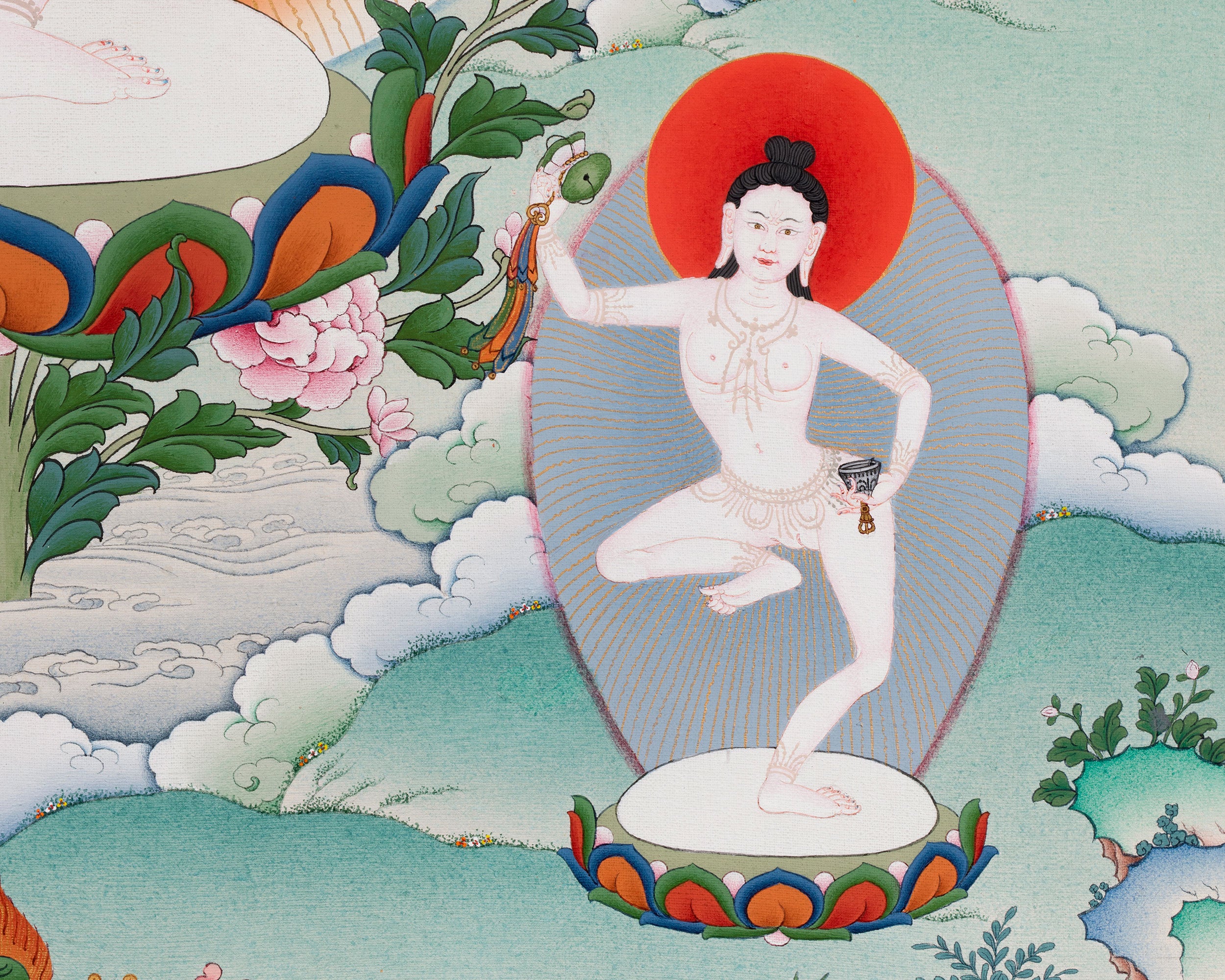 Machig Labdron Thangka Print | Great Tibetan Yogini | Digital Print