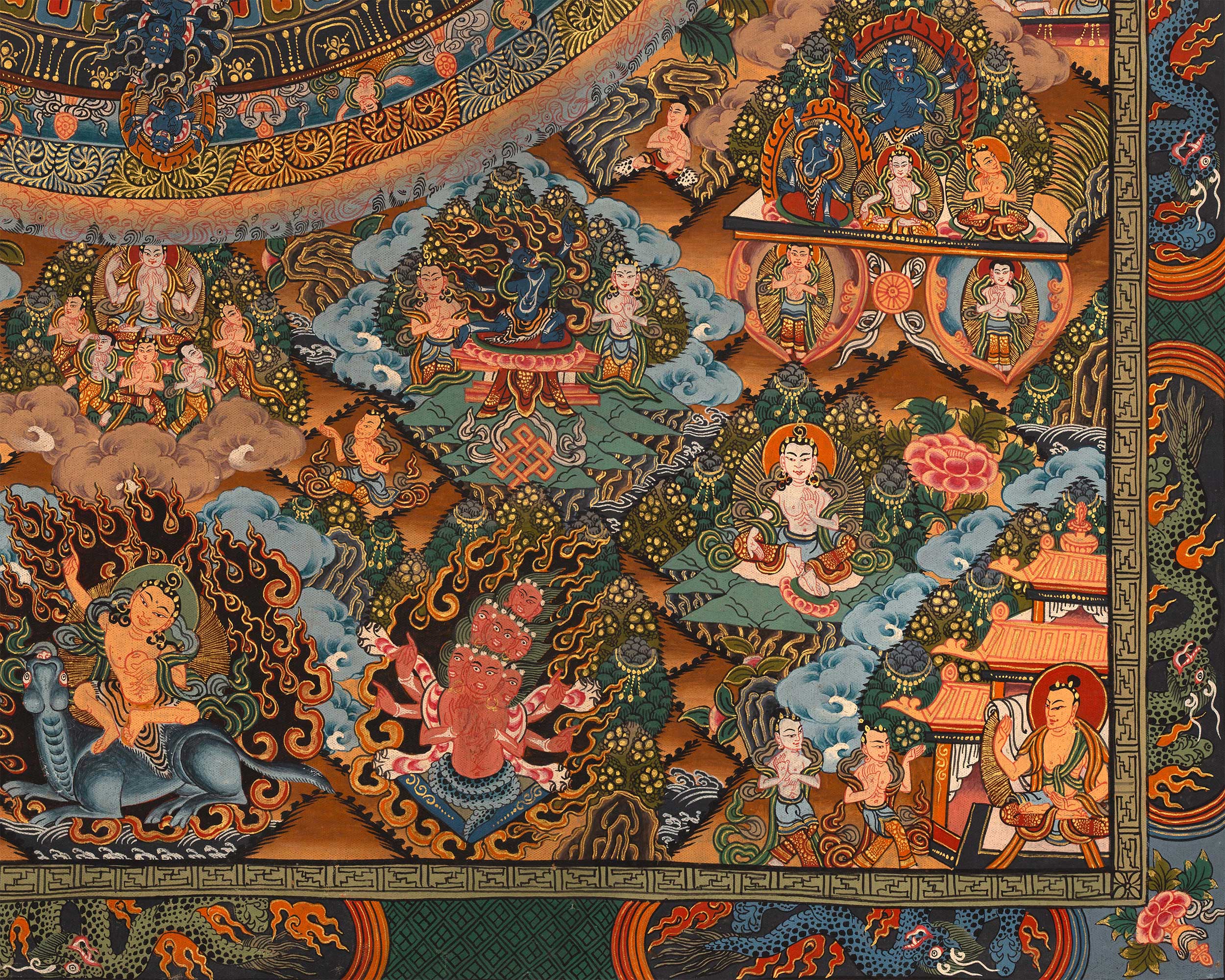 Vintage 1000-Armed Chenrezig Mandala | A Timeless Symbol of Compassion and Protection