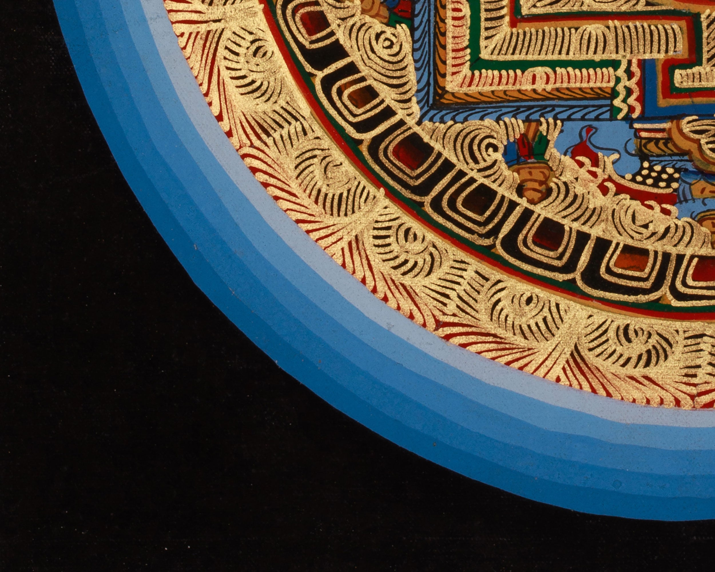 Gold Double Vajra Mandala Thangka | Buddhist Art on Cotton Canvas
