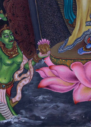 Highly Revered Hindu Deity Sree Vishnu Giclee Print | Vishnu, The God Of Preservation Art For Wall Hanging
