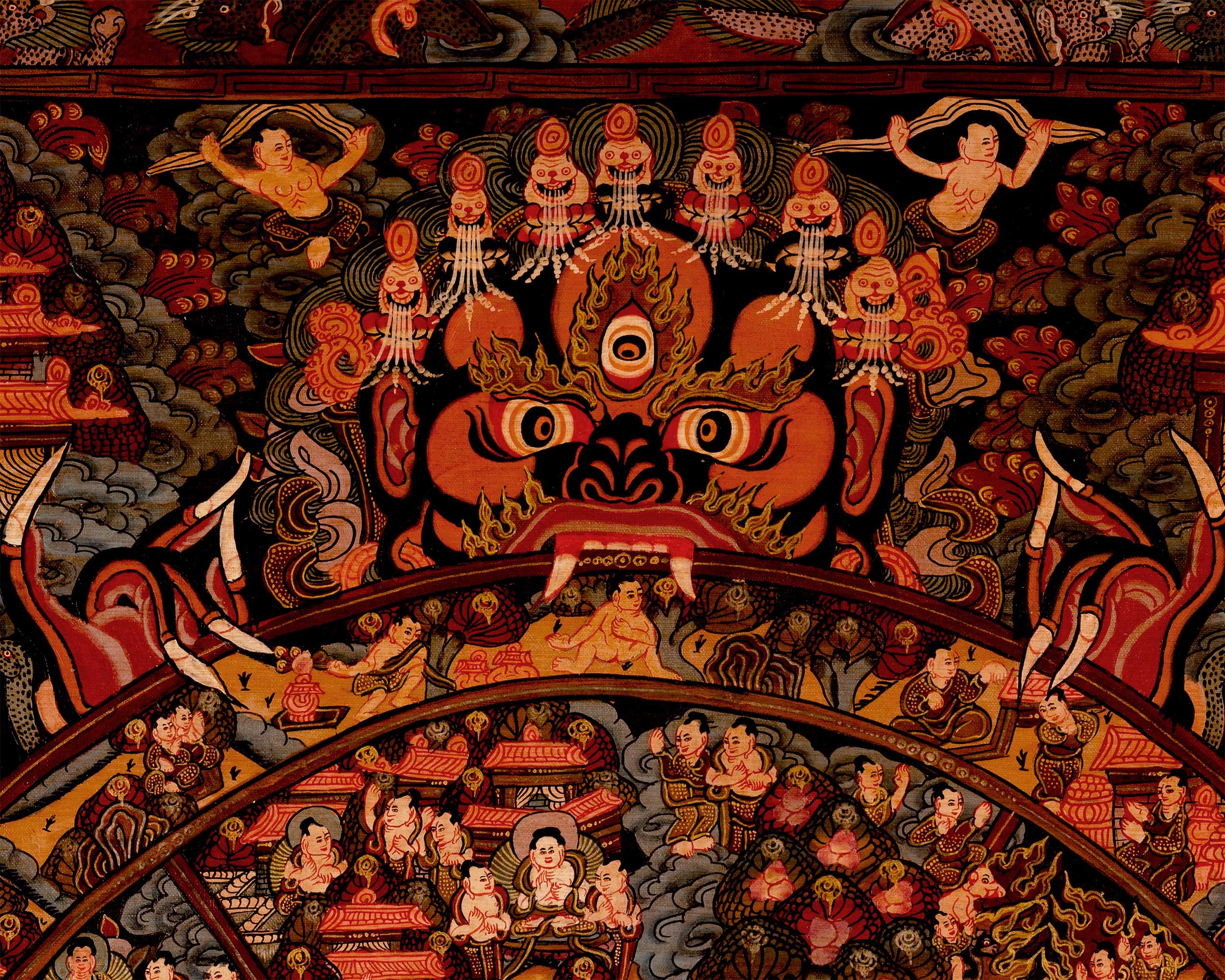 Oil Varnished Wheel of Life Thangka | A Sacred Symbol of Samsara and Enlightenment