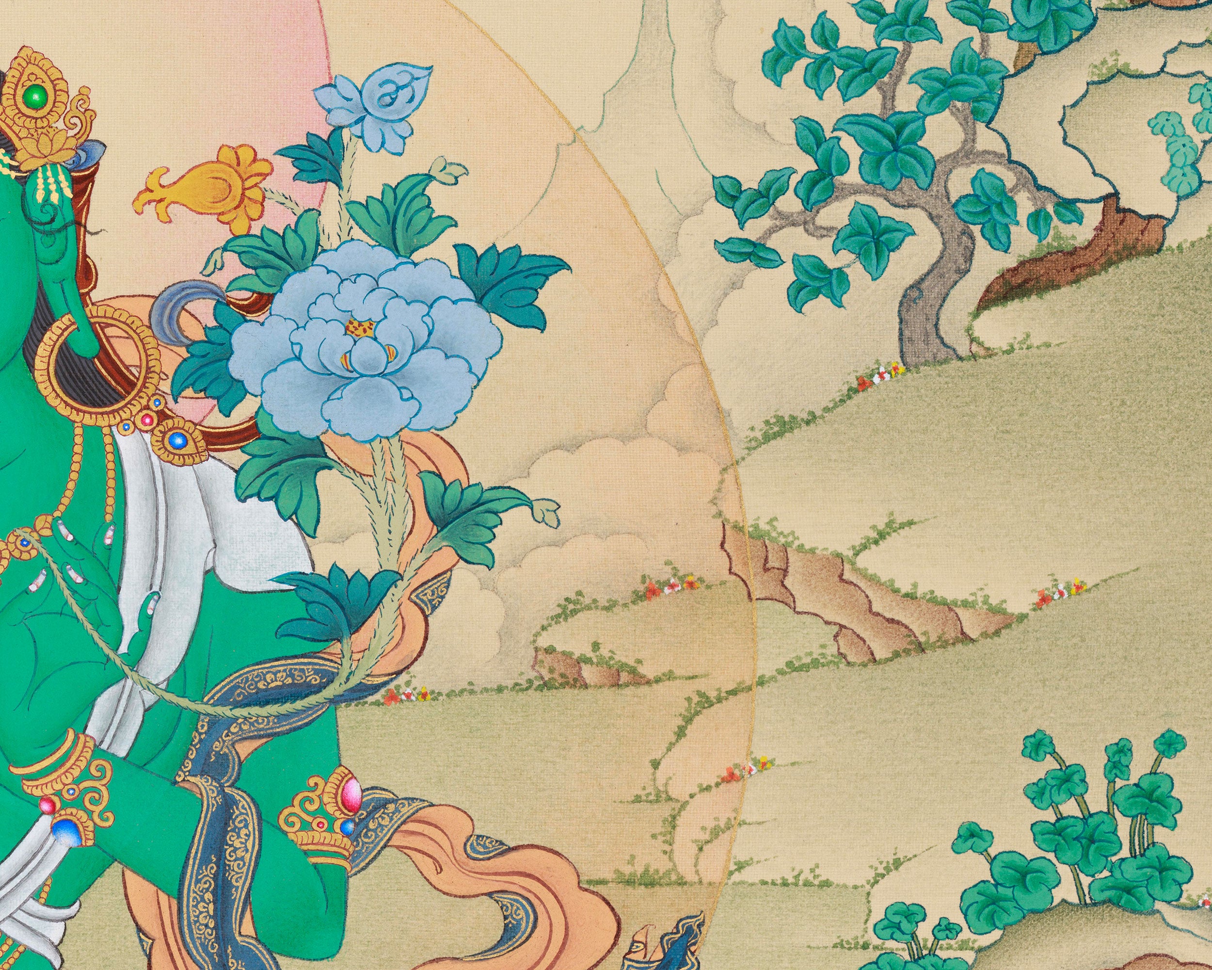 Compassionate Saviour Green Tara Thangka | The Goddess of Swift Action and Boundless Compassion