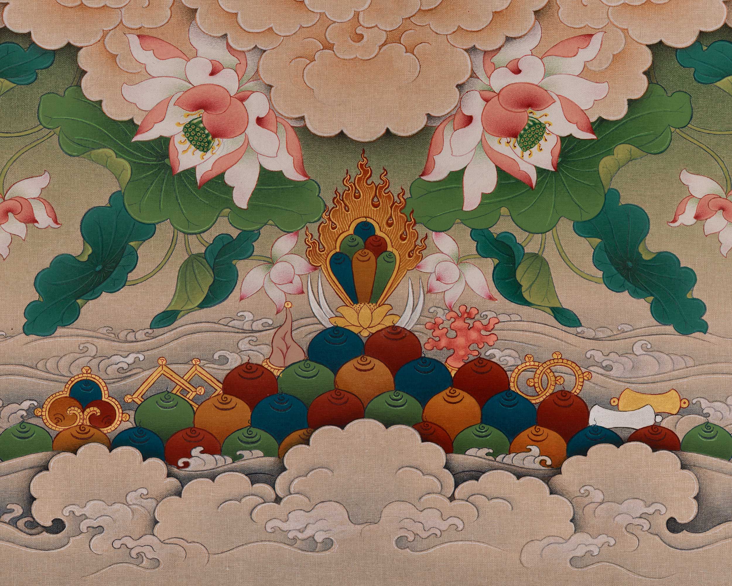Bodhisattva Four-Armed Chenrezig Art | Avalokiteshvara Thangka | Home Decor