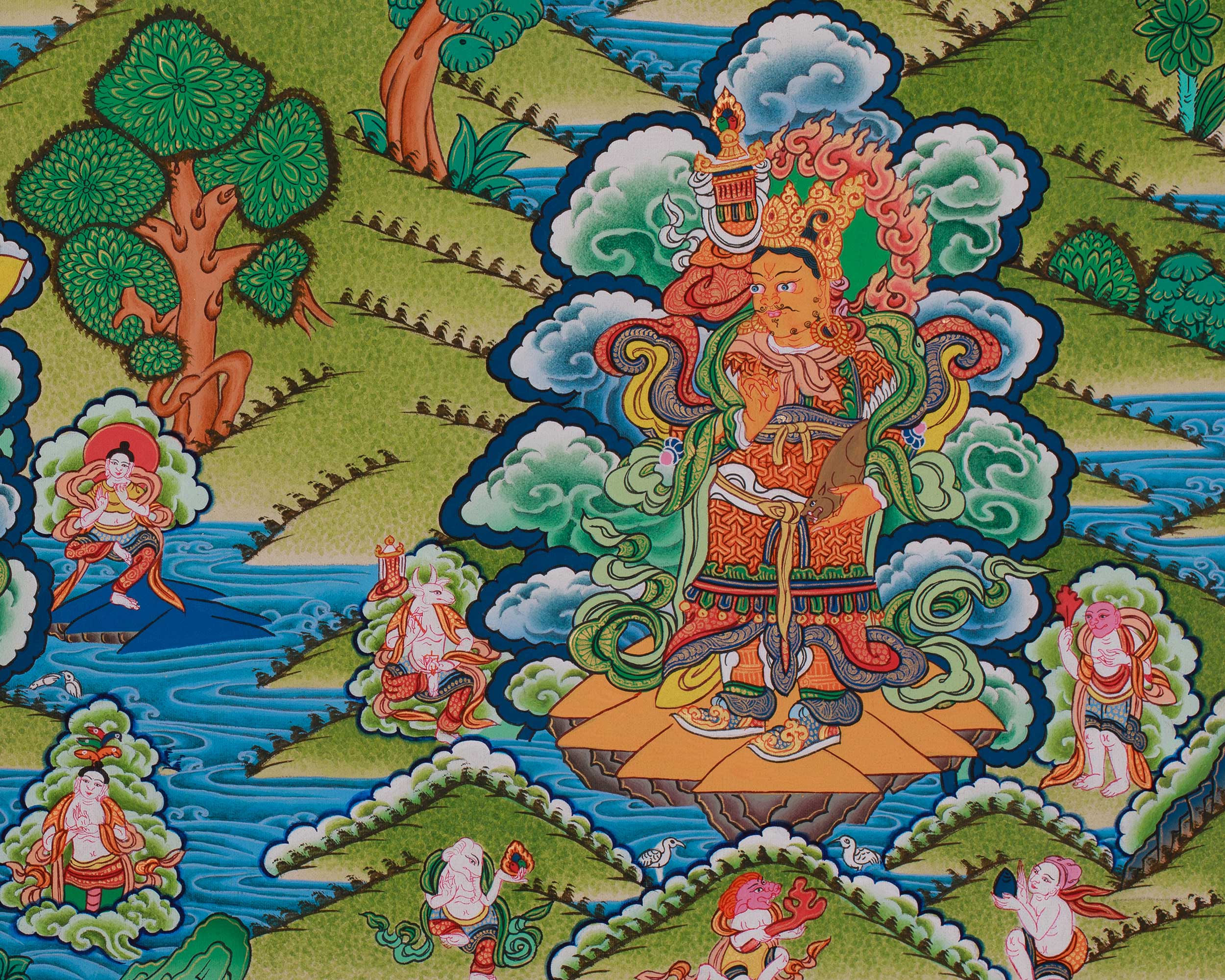 Four Heavenly Kings Thangka | Sacred Guardians of the Four Directions