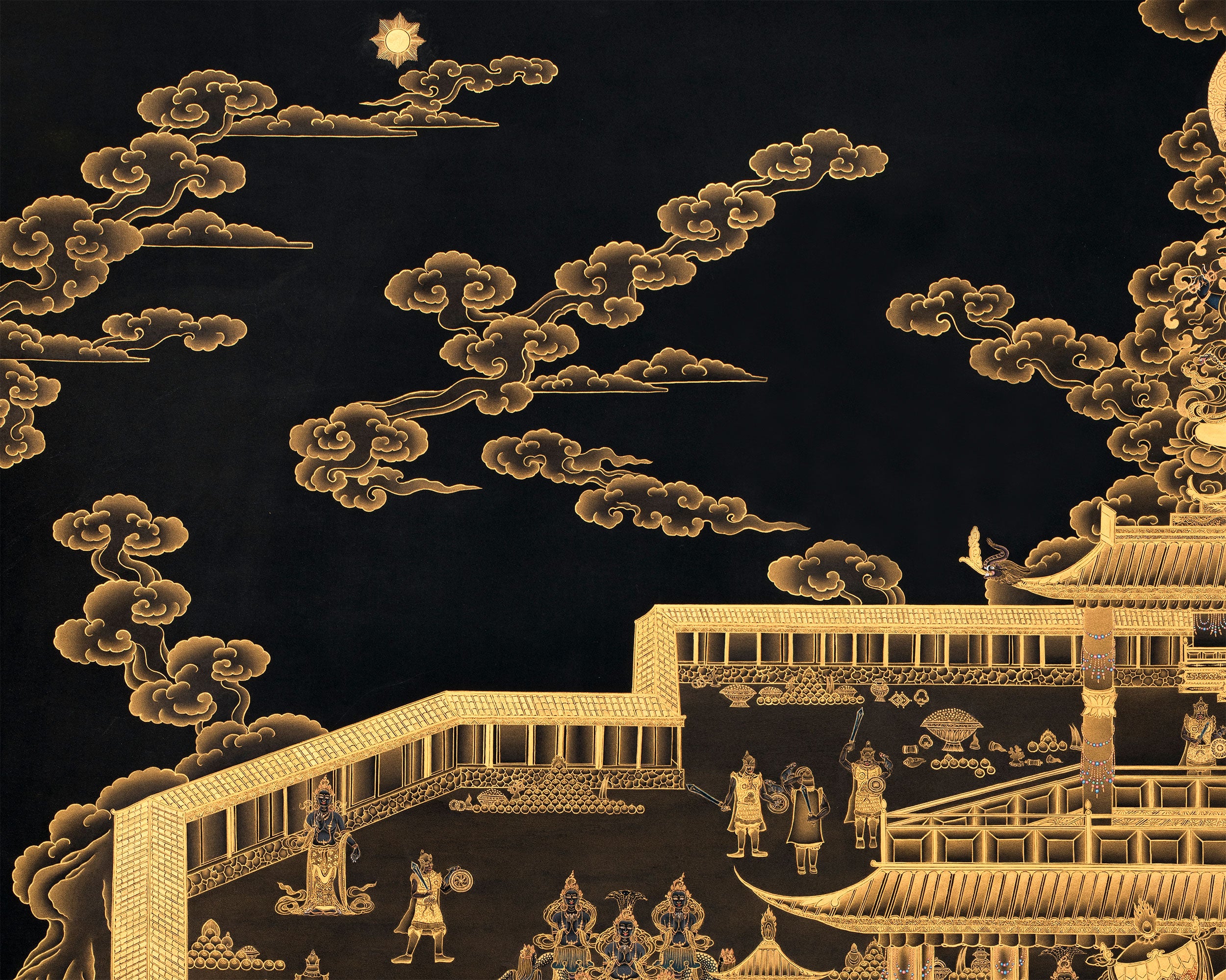Exclusive Namtoshe Palace Canvas Print | Tibetan Wealth Deity in Nakthang Style