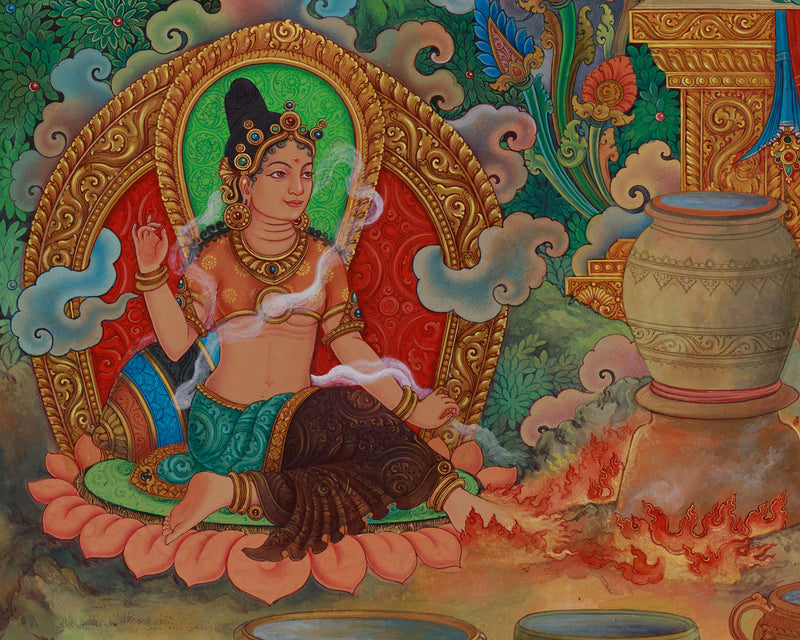 Vajrasattva Thangka Print | Purifier of Karma | High-Quality Spiritual Art for Meditation and Healing