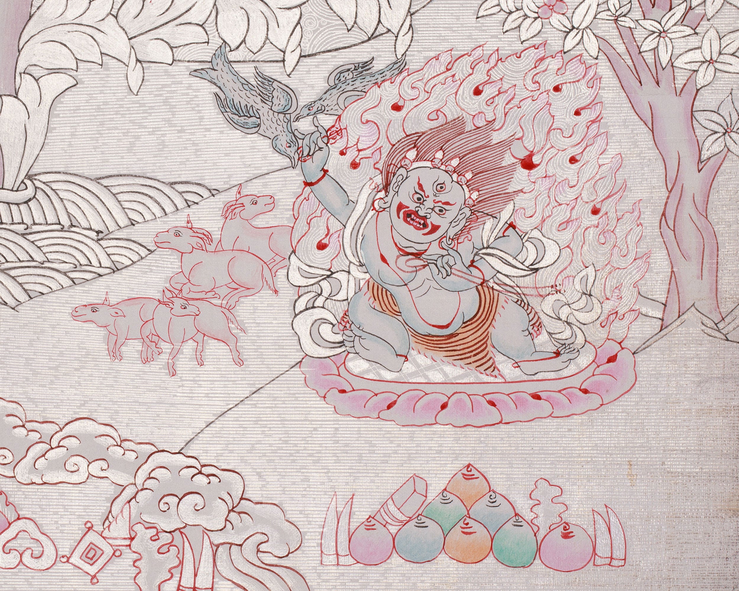 Spiritual Four-Armed Chenrezig Thangka | Avalokiteshvara Art | Meditation Altar