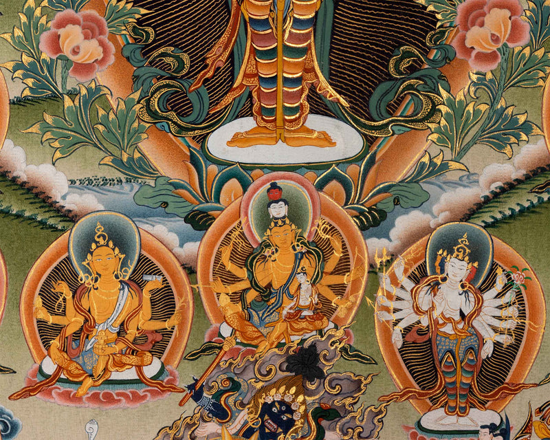 Amoghpasha Lokeshvara Giclee Print For Daily Meditation | Newari Paubha Print For Buddhism Practice