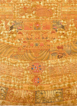 Original Hand Painted Full 24K Gold Style Kalachakra Mandala Tibetan Thangka