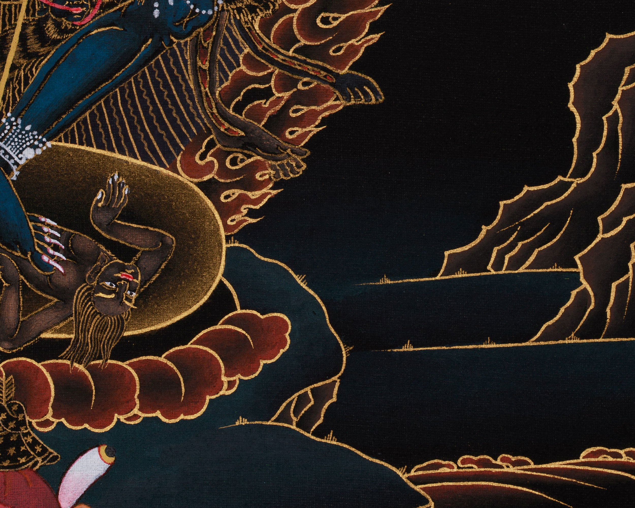 Dharma Protector Simhamukha Thangka | Wrathful Dakini | Nakthang Style