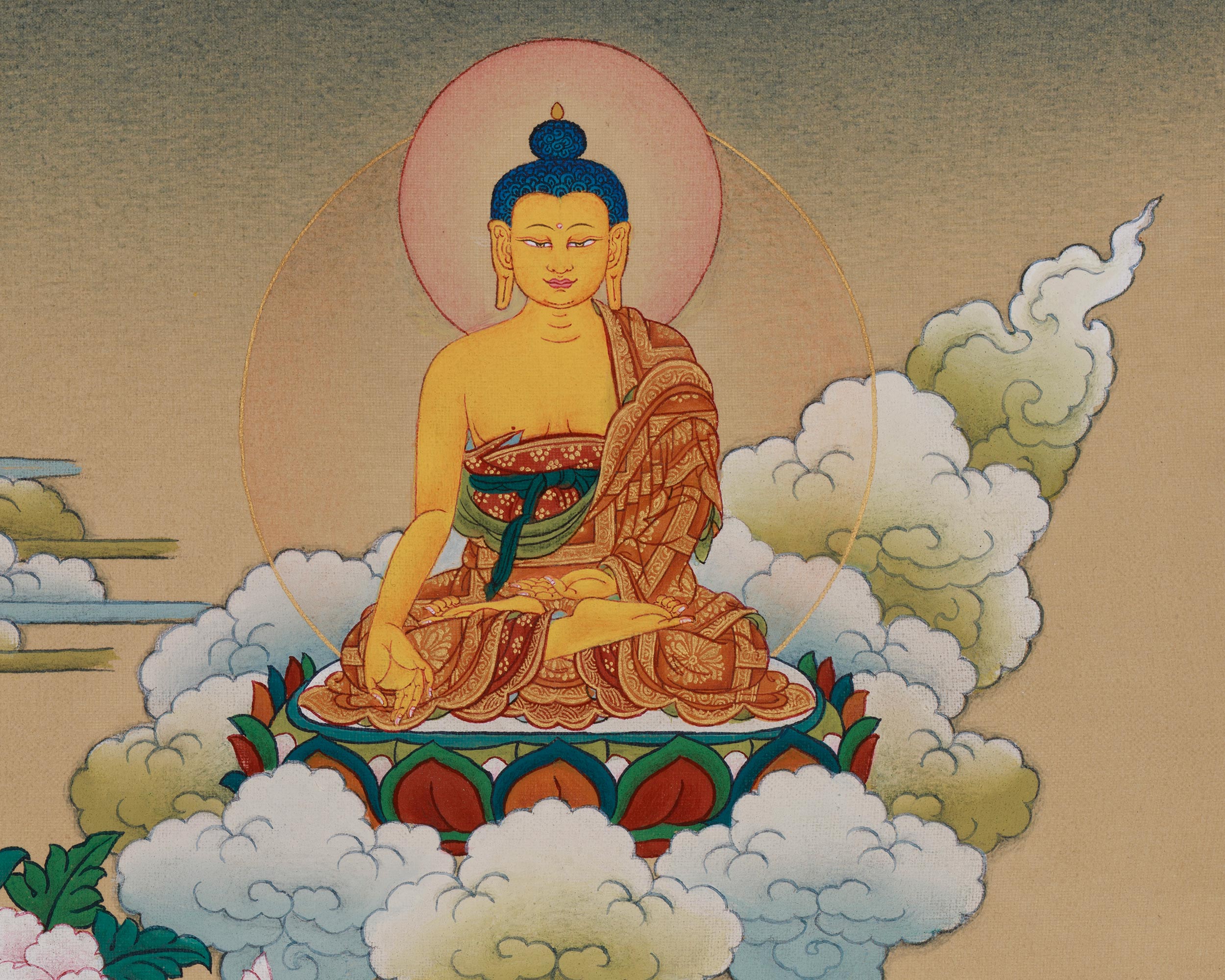 Asta Medicine Buddha Thangka | Sacred Eight Medicine Buddhas Healing Artwork