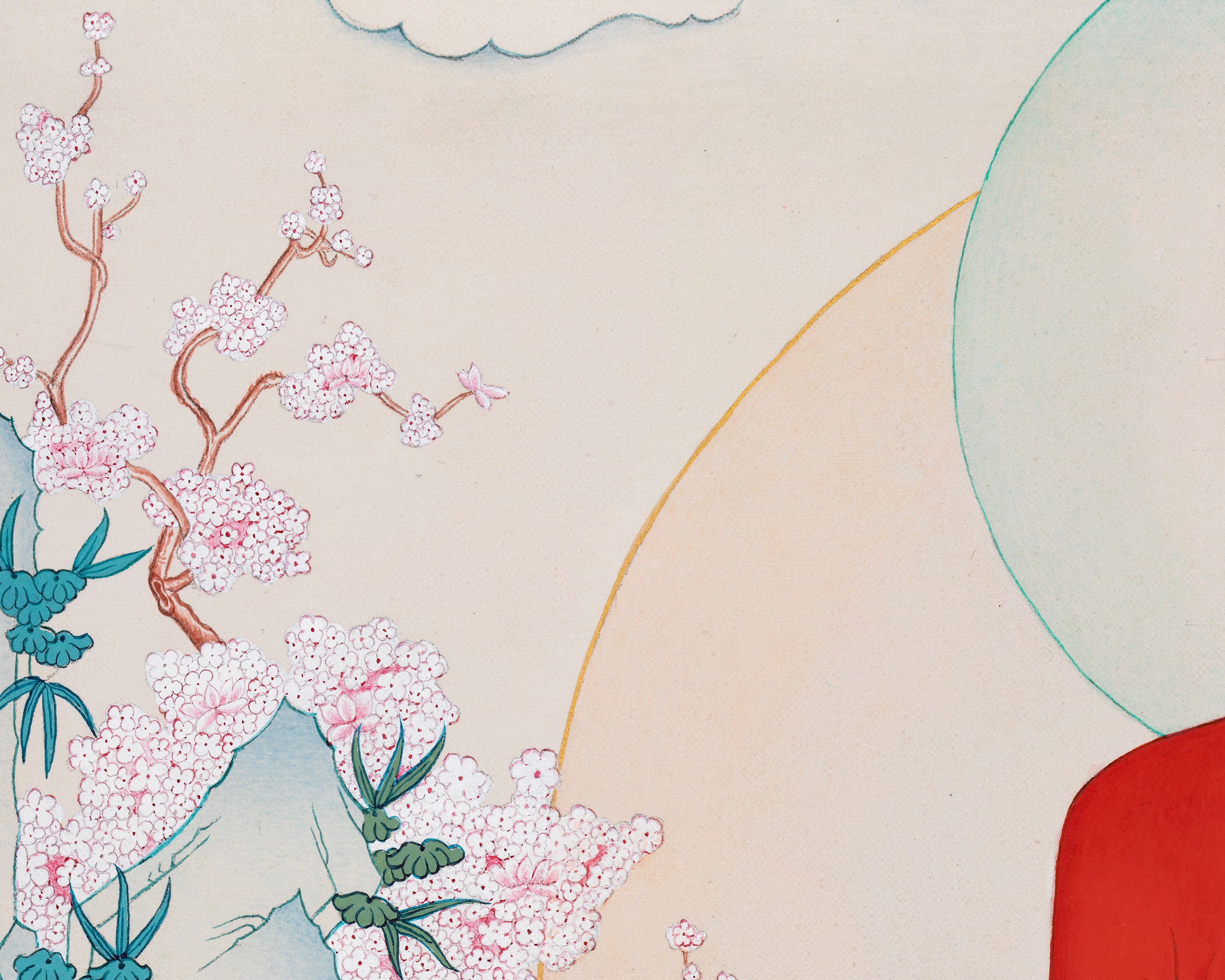 Red Buddha, Amitabha Canvas Print | Sacred Art of Infinite Light and Compassion