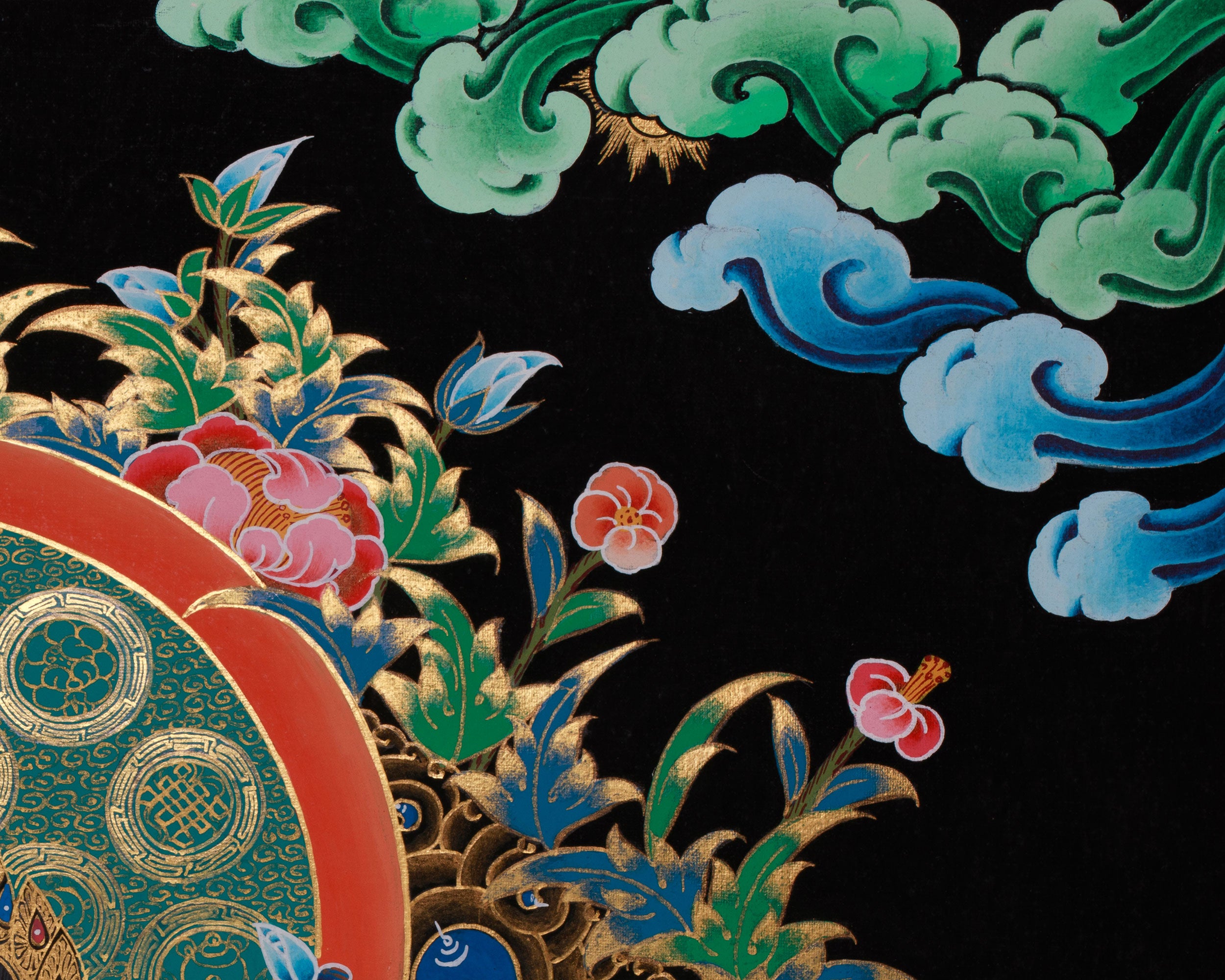 Four Armed Chenrezig Artwork |  Tibetan Thangka of the Bodhisattva of Compassion