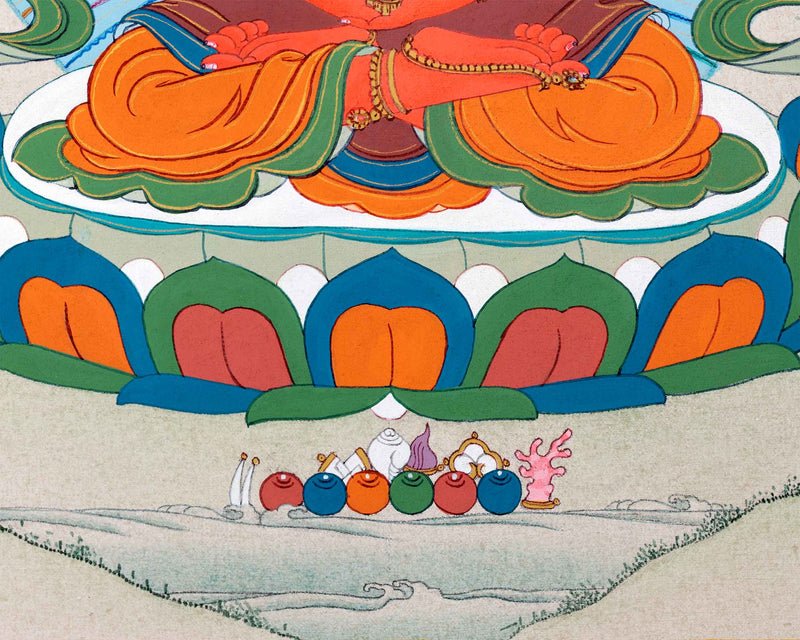Bodhisattva Amitayus Thangka | Divinity of Longevity | Sacred Tibetan Wall Painting