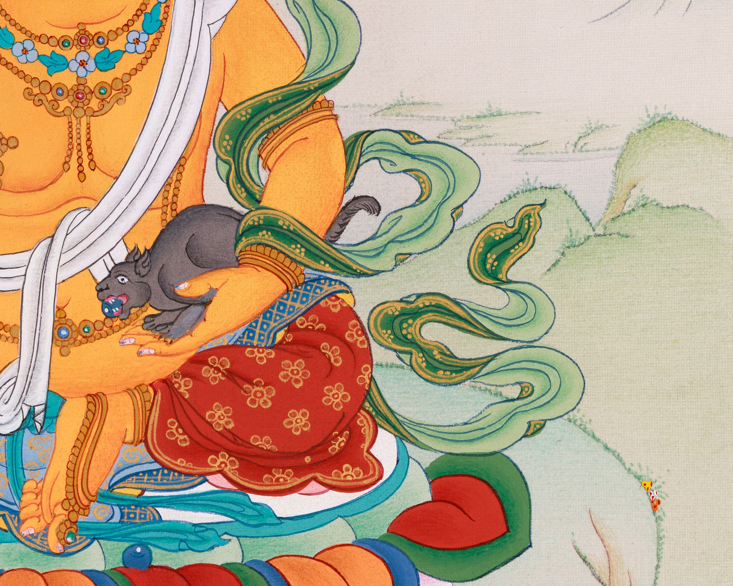 Dzambhala Jewels Deity Art Thangka