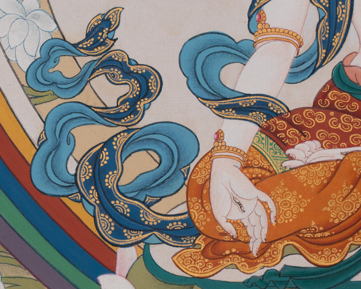 White Tara Goddess Thangka | Revered Female Buddha in Tibetan Buddhism