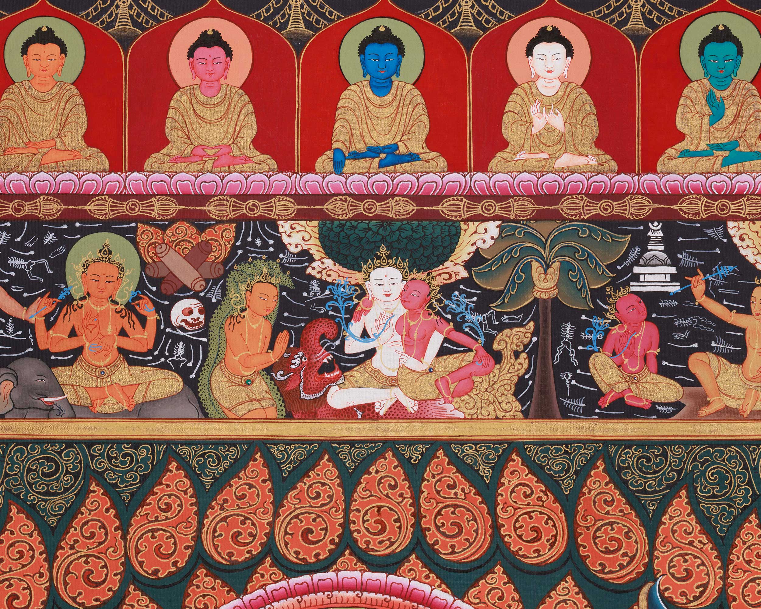 12-Armed Chakrasamvara Thangka | Yidam Deity of Enlightened Union and Transformative Energy