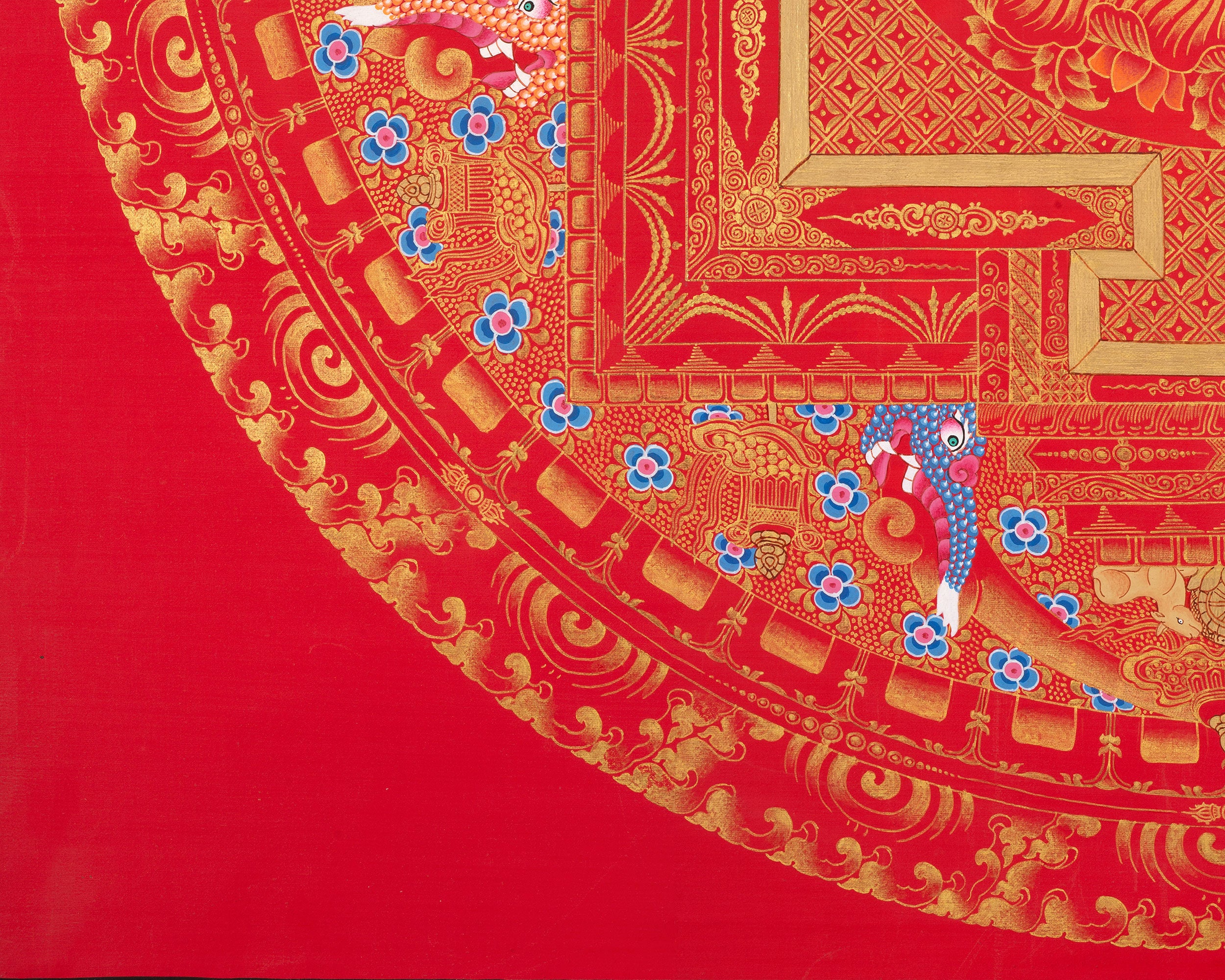 Goddess Green Tara Mandala Thangka | Healing Mandala Thangka | Perfect For Wall Decoration |