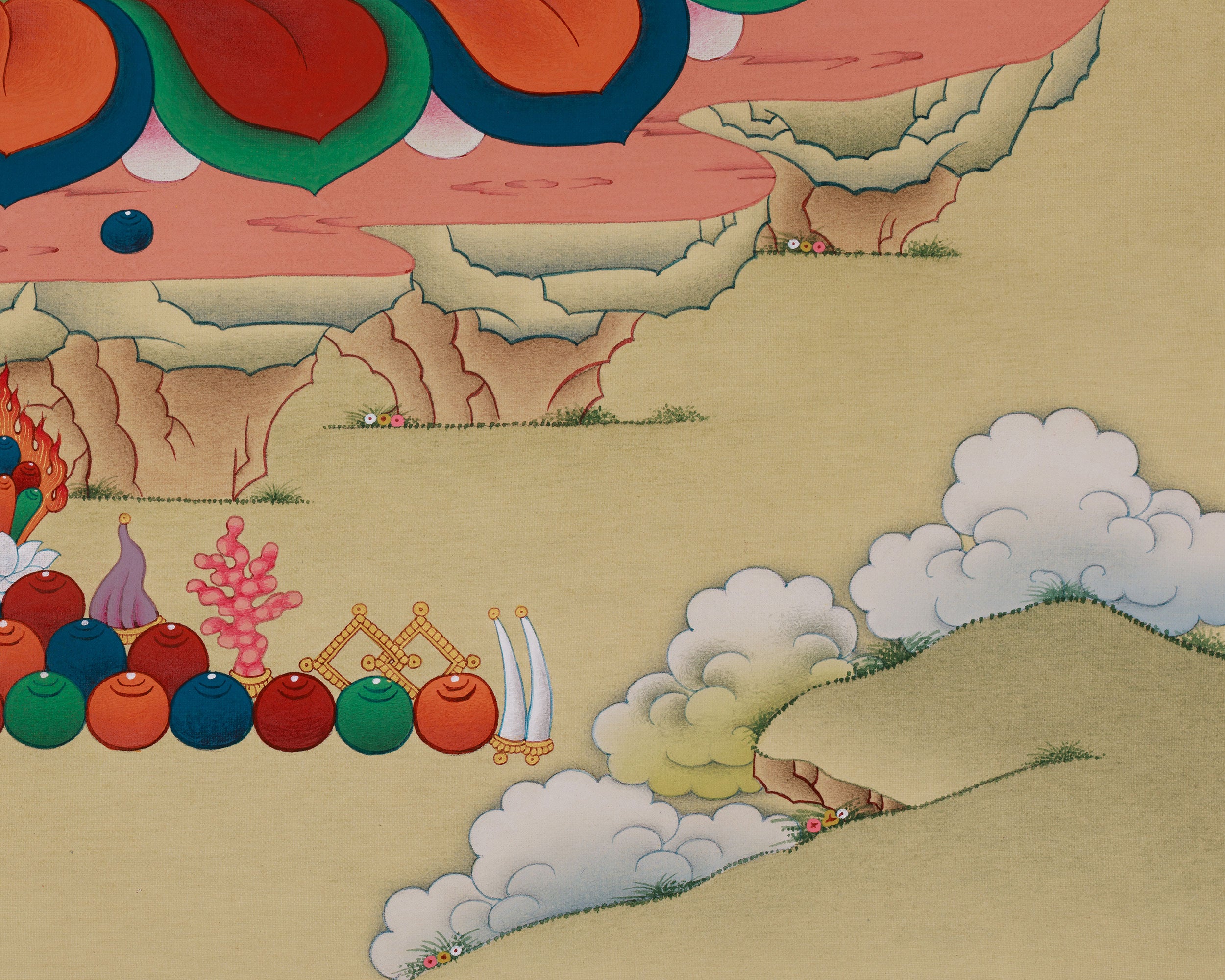 Himalayan Dzambhala Thangka | The Embodiment of Wealth | Wall Hanging