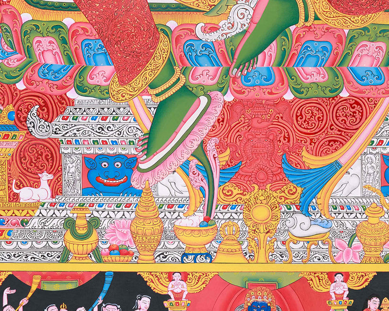 Green Tara Thangka Print | Himalayan Wall Decor | Goddess Of Compassion