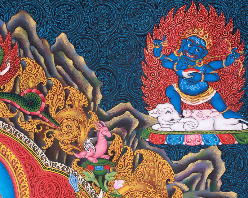 Ganesh Thangka Print for Abundance | Traditional Ganapati Artwork | Spiritual Gift Ideas