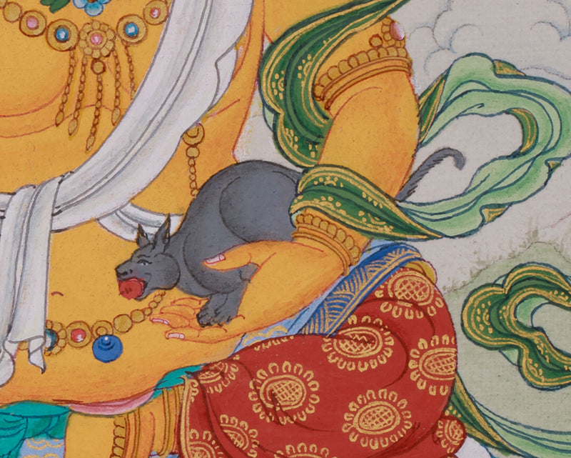 Guardian of Wealth, Dzambhala Thangka | Protector of Prosperity