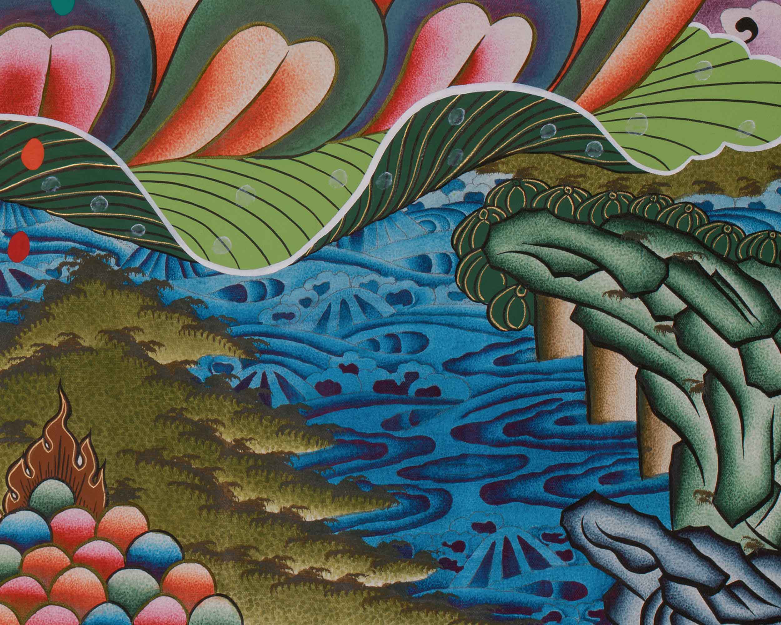 Namtoshe Painting | Buddhist Wealth Deity | Tibetan Buddhism