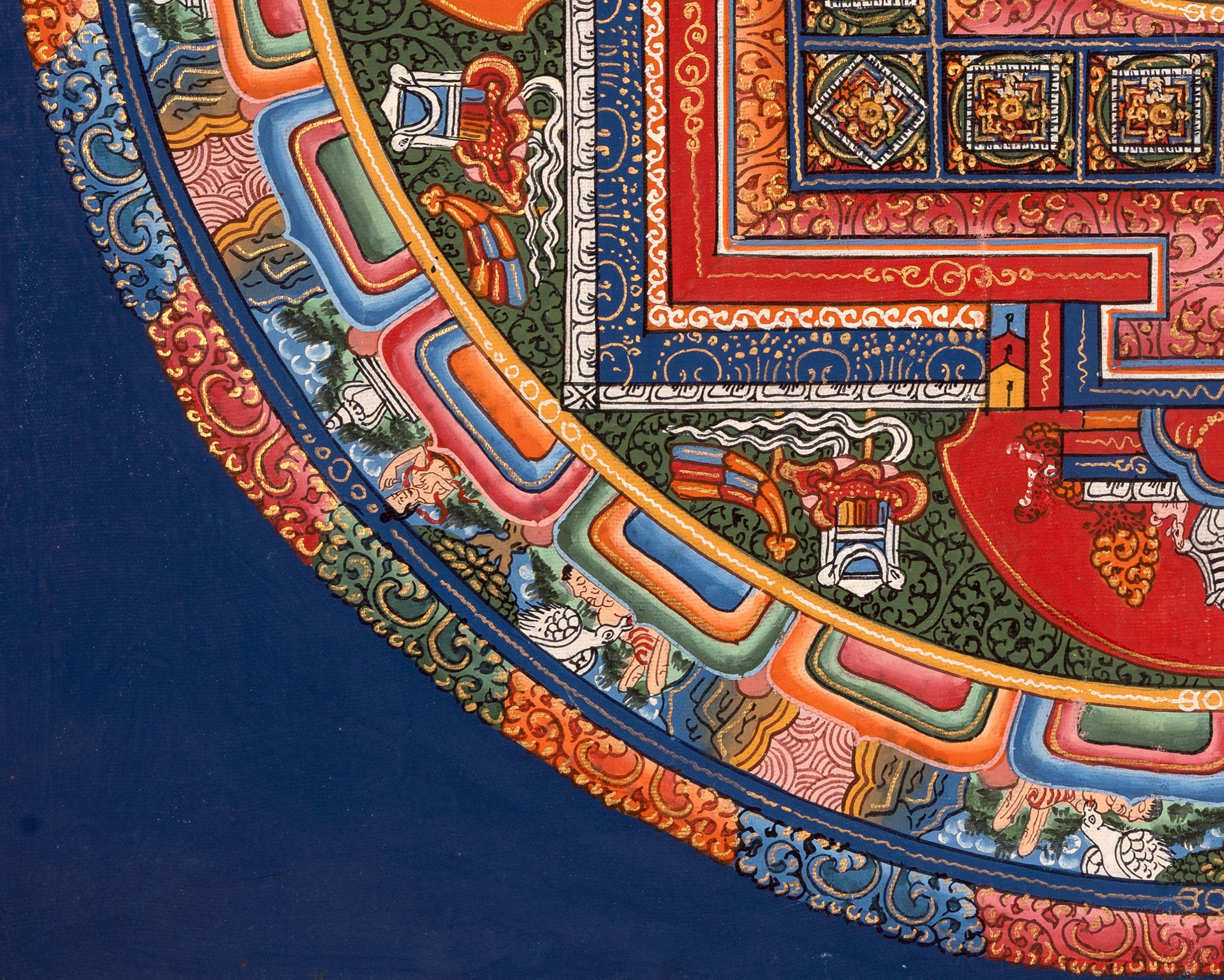 Sacred Vintage Vajrayana Mandala | Powerful Symbols For Buddhist Practice
