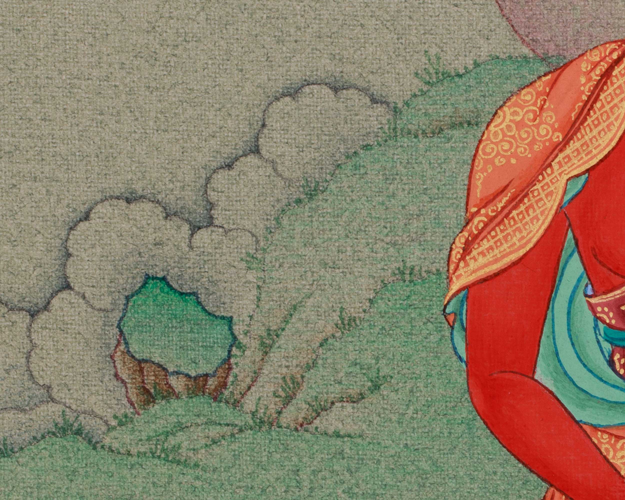 6.5 Inch Tibetan Amitabha Buddha Painting | Buddha of Limitless Light and Serenity