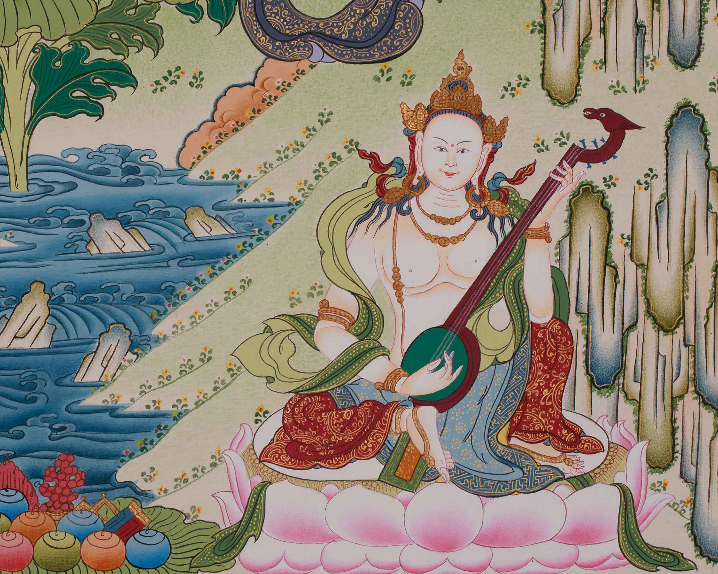 Tibetan Bodhisattva Green Tara Thangka | Shyama Tara | Mother of Liberation