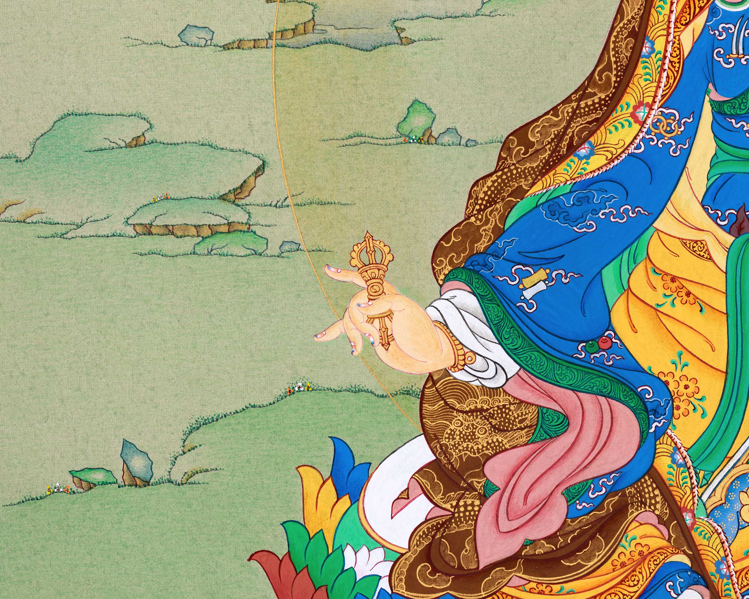 A Sacred Padmasambhava Thangka| Tibet's Natural Stone Pigments | BROCADE