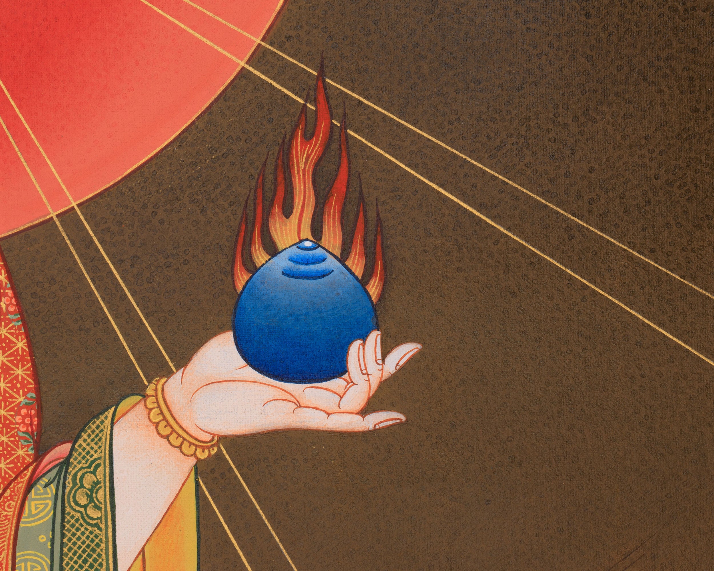 Bodhisattva Kshitigarbha Thangka | Spiritual Guardian Art