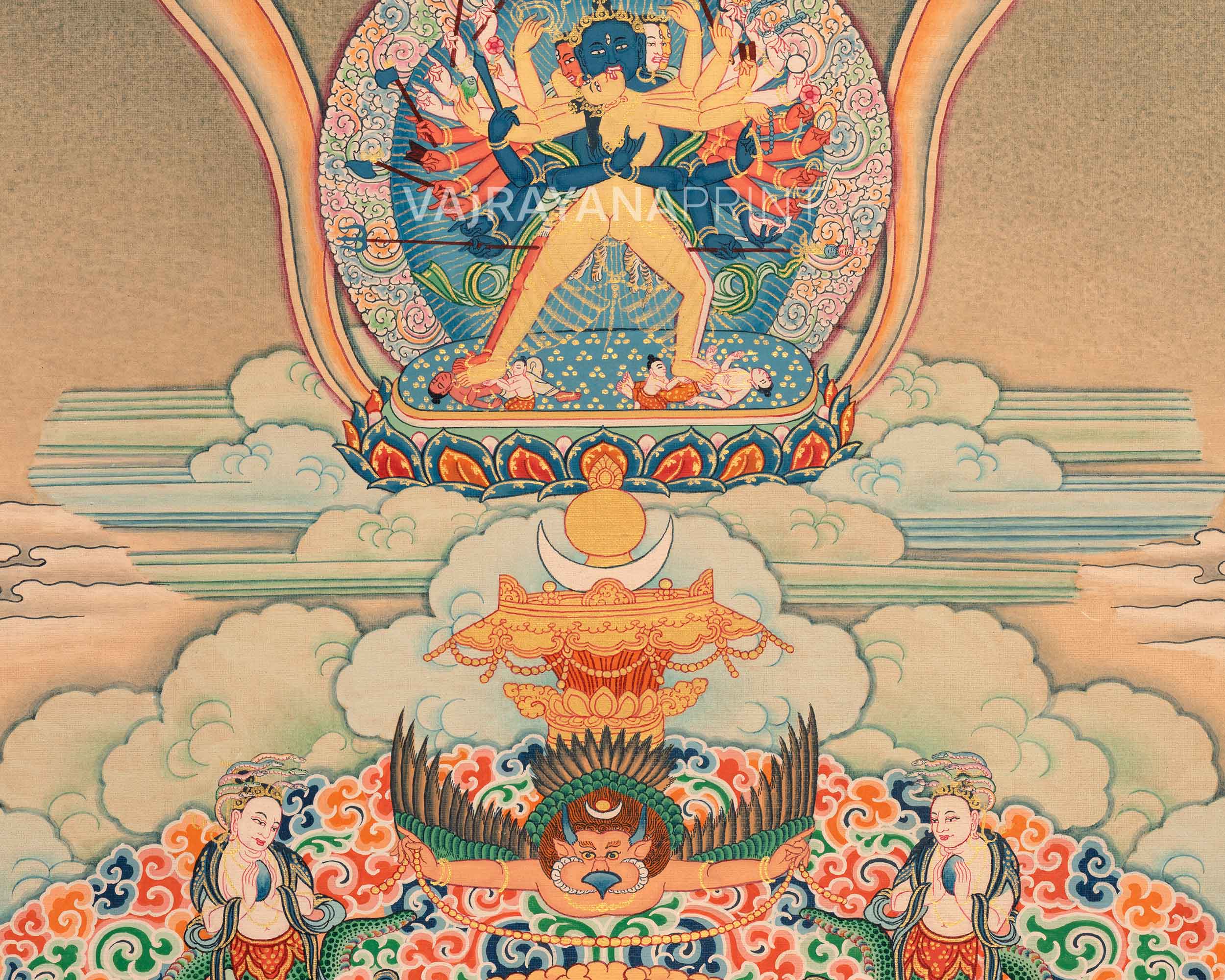 Buddha Shakyamuni Thangka Print | Print for Divine Blessings in the Journey to Enlightenment