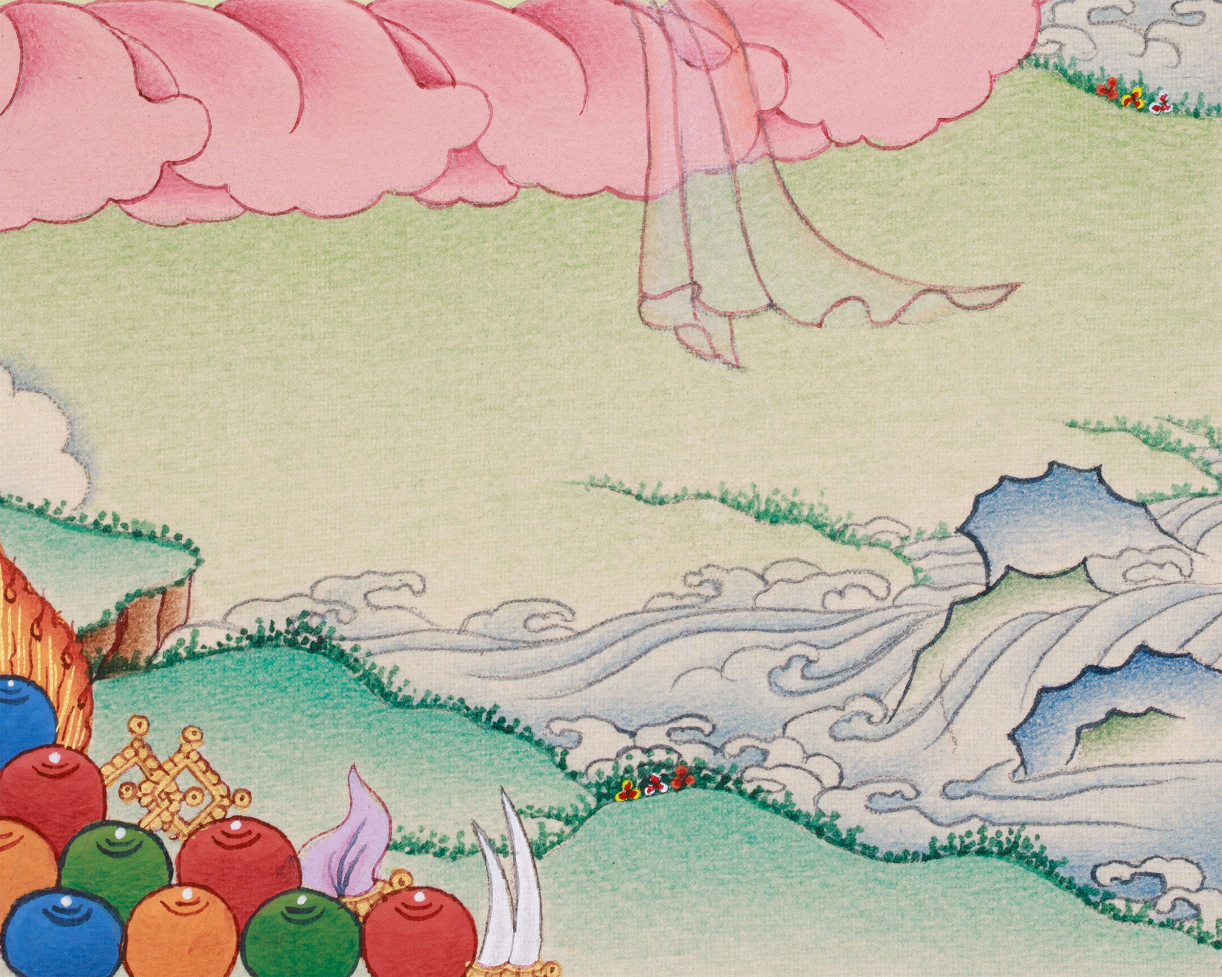 Hand-Painted Sukha Siddhi Painting | The Dakini of Blissful Wisdom and Spiritual Transformation