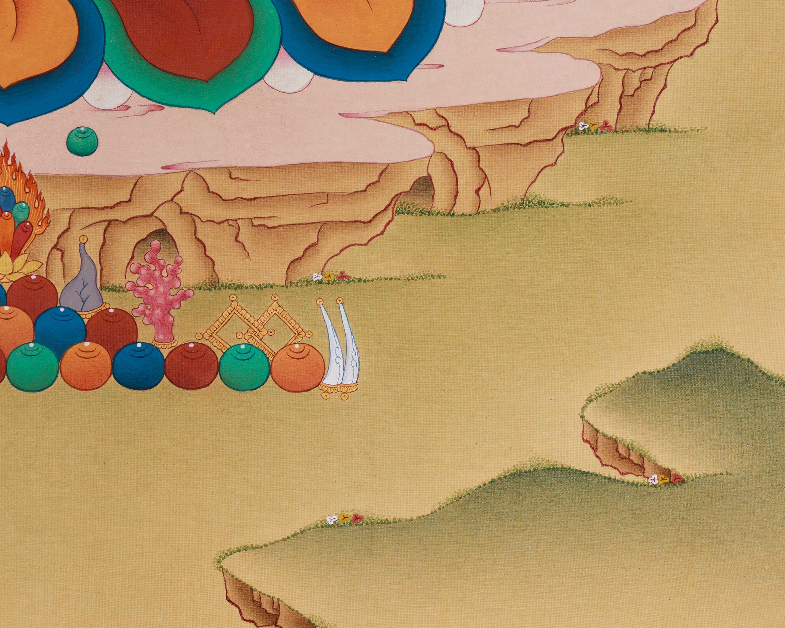Premium Wealth Offering Deity Dzambhala Thangka | Symbol of Generosity and Sacred Power