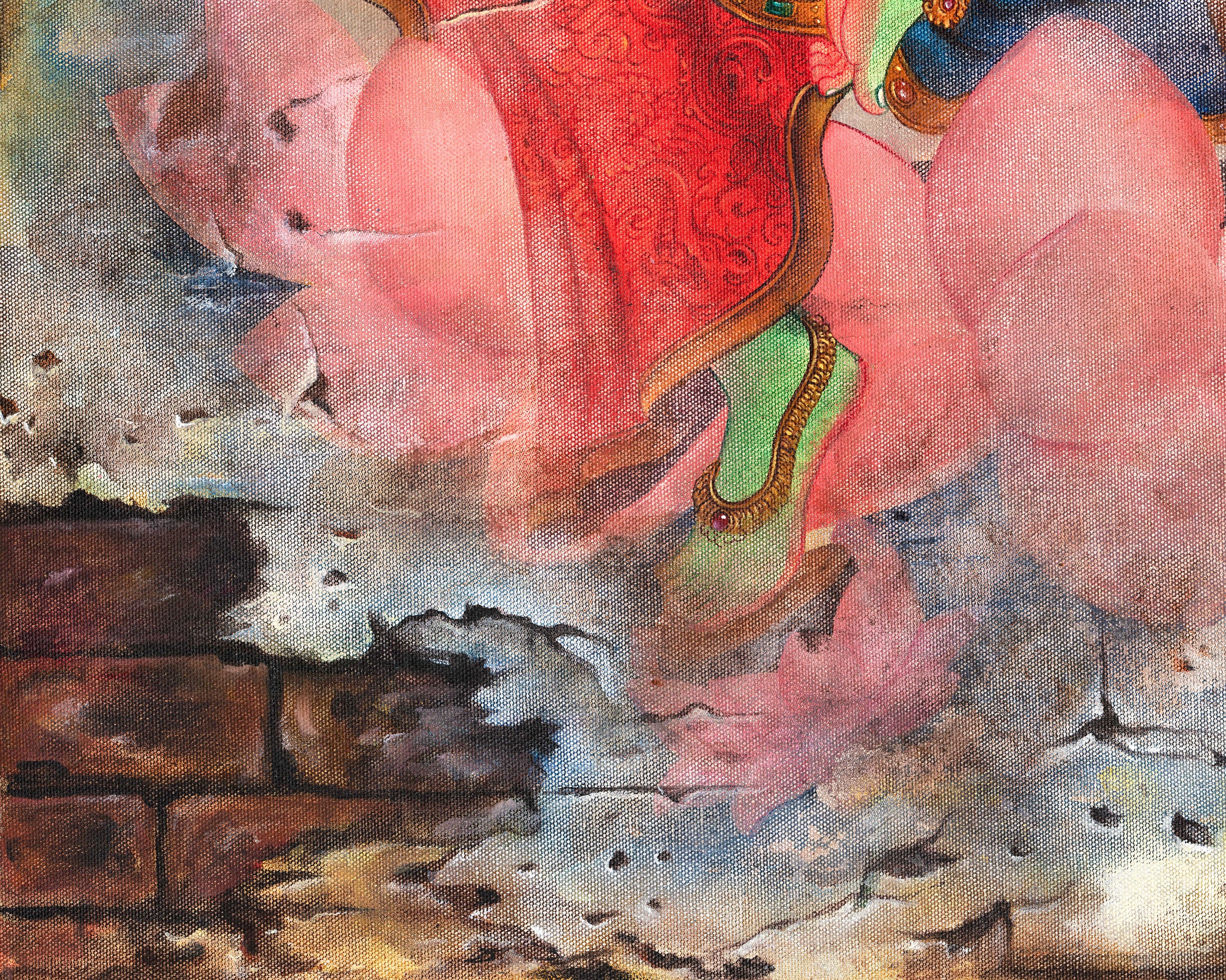 Oil Painting Tara | Arya Green Tara | Religious Buddhist Thangka