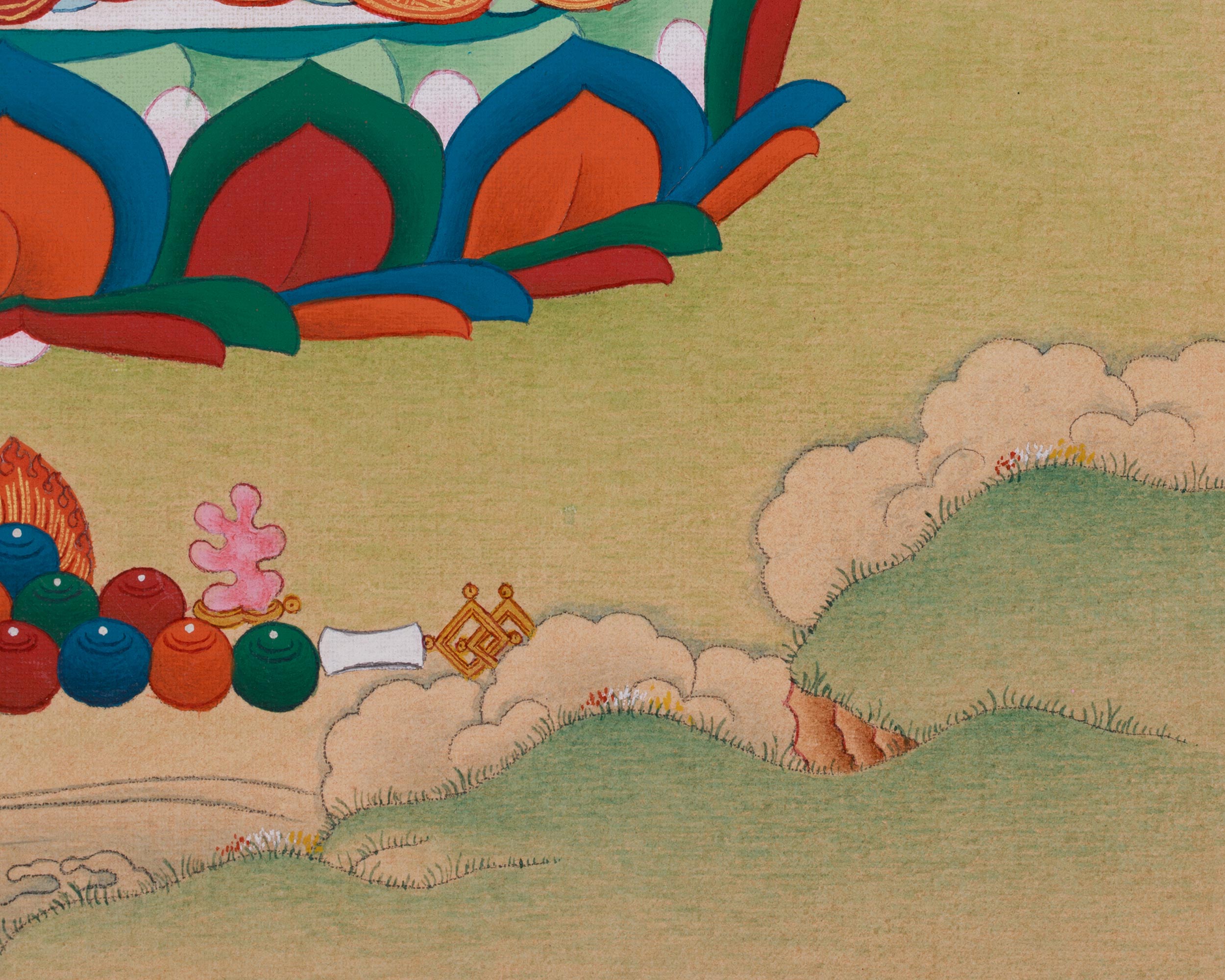 33cm Blue Healing Buddha, Bhaisajyaguru Thangka | Supreme Healer