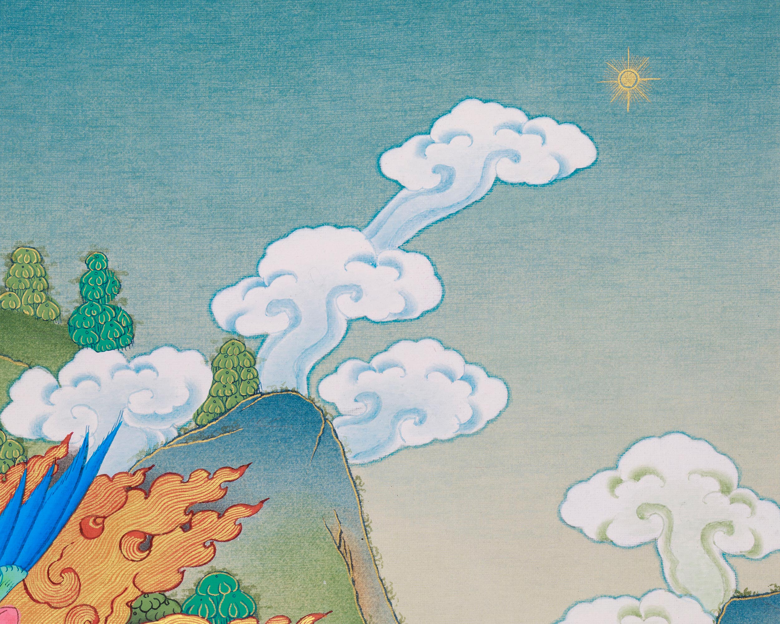 Sakya Mahakala Buddhist Art |  Lord of the Pavilion | Fierce Protector Deity