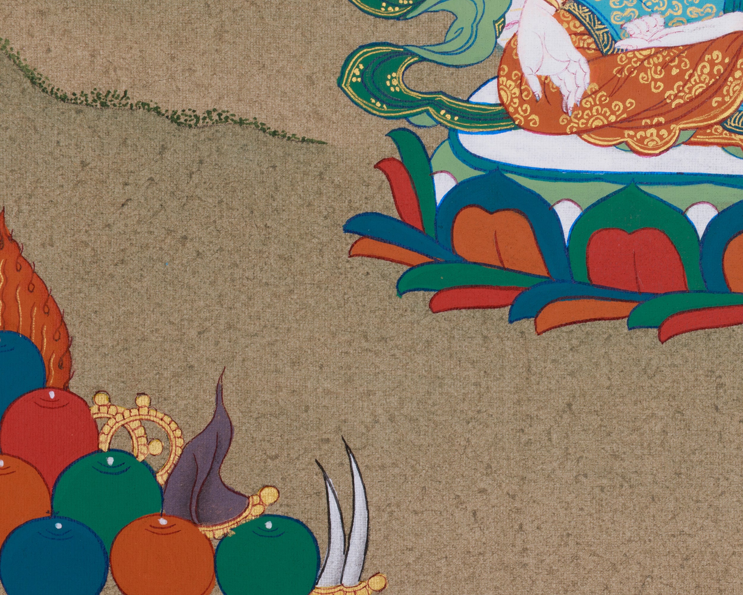 Tibetan Long Life Bodhisattvas: Amitayus Buddha, White Tara and Namgyalma | Buddhist Artwork