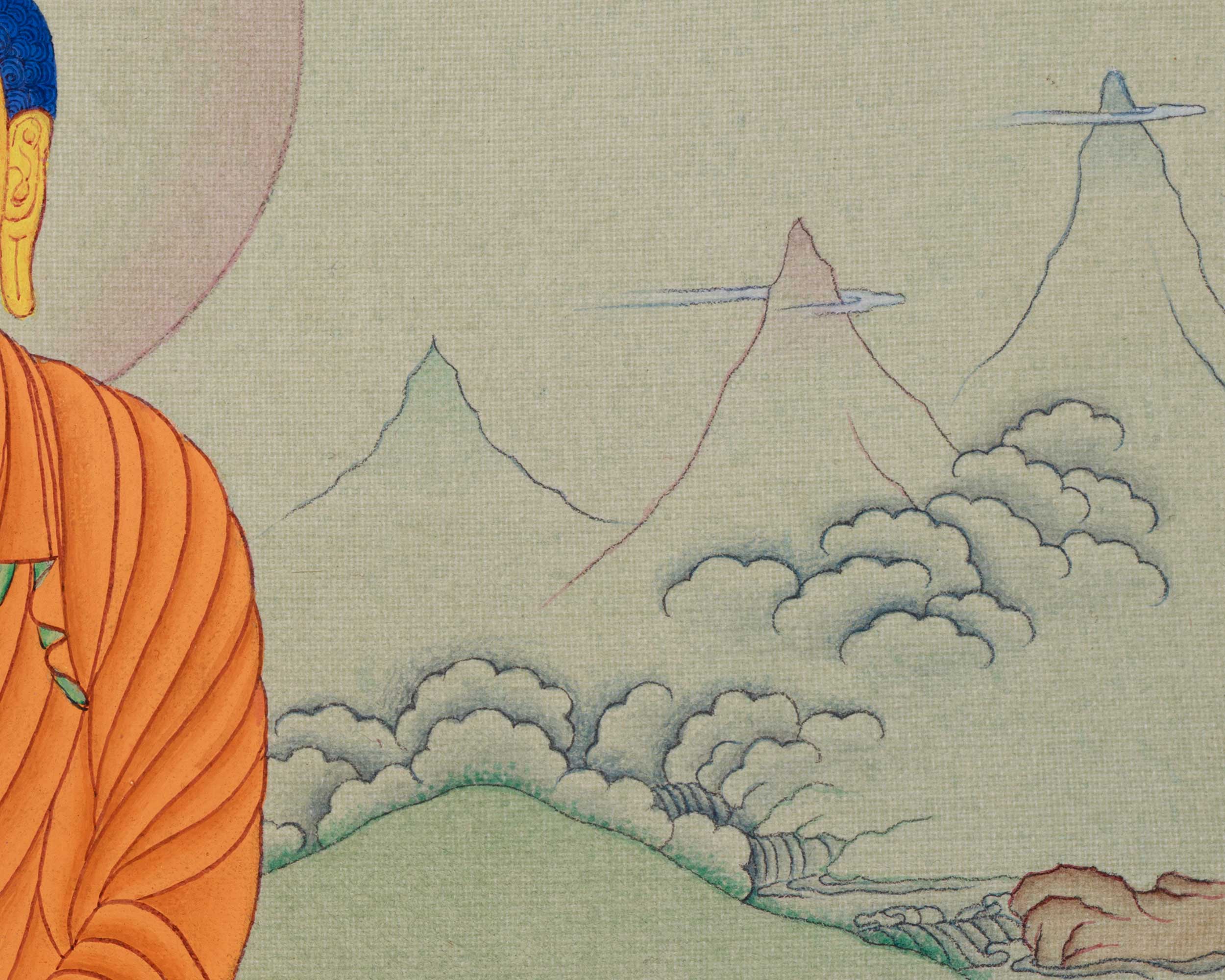 Buddha Shakyamuni Thangka, Handmade Art