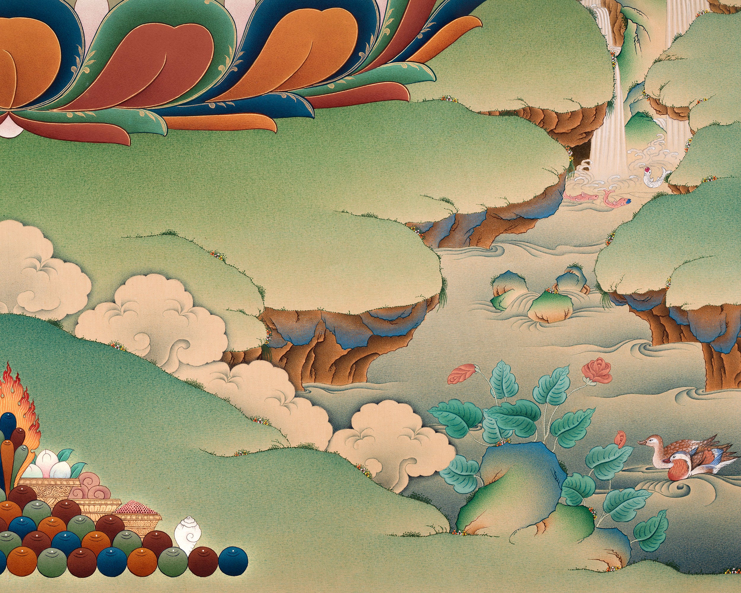 Je Tsongkhapa Tibetan Thangka Painting | High Quality Canvas Print