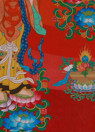 Divine Standing Buddha Thangka | Embodying Peace and Spiritual Wisdom