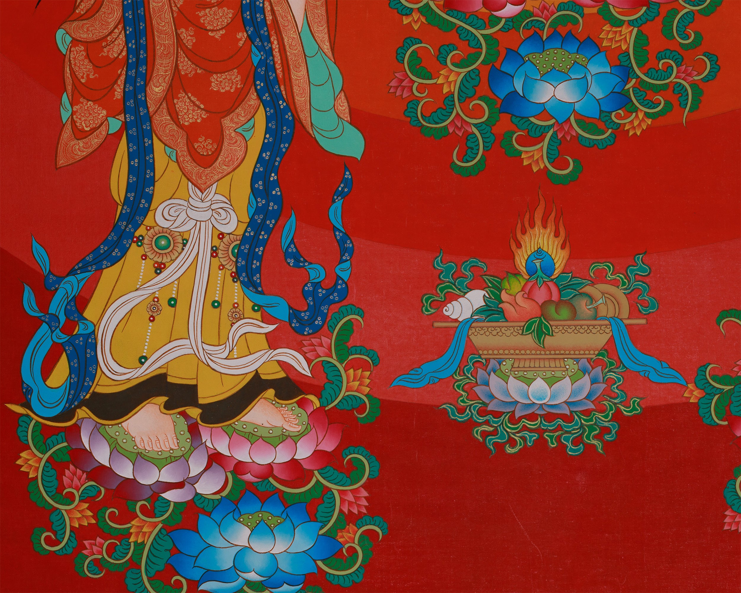 Divine Standing Buddha Thangka | Embodying Peace and Spiritual Wisdom