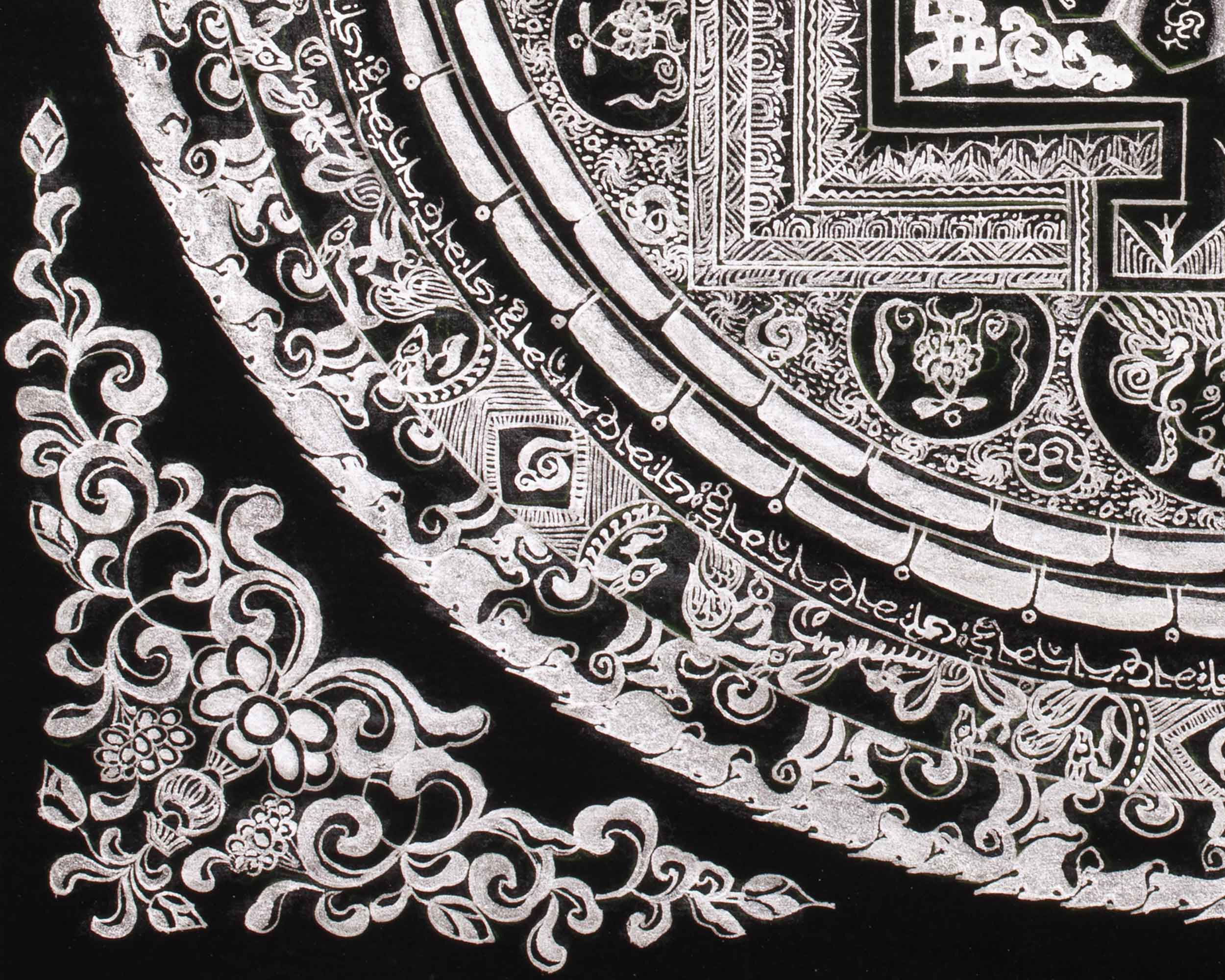 High-Quality Mantra Mandala in Pure Silver | Tibetan Buddhist Symbol for Protection