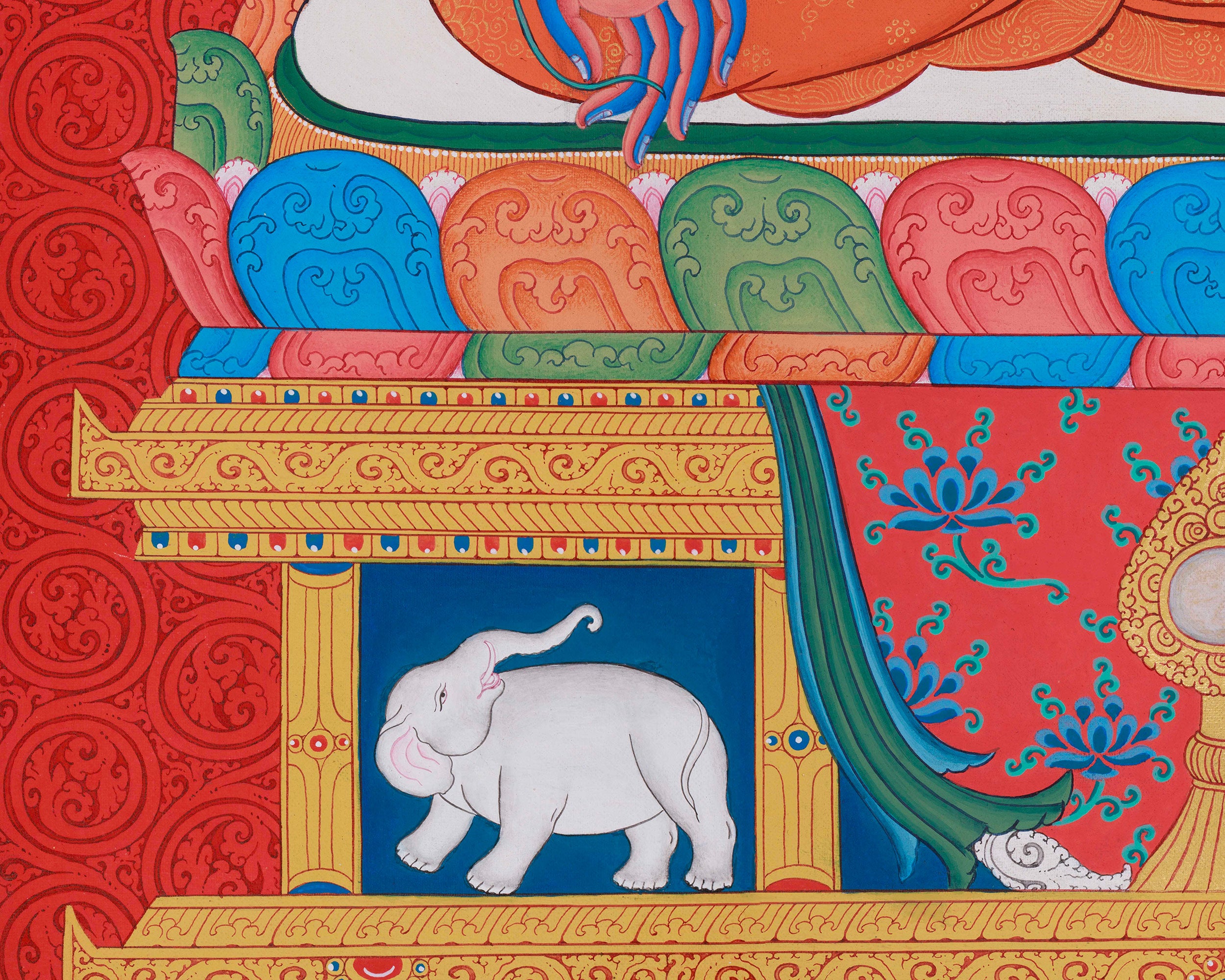 Tibetan Healing Medicine Buddha Thangka | Sacred Kadampa Style Art